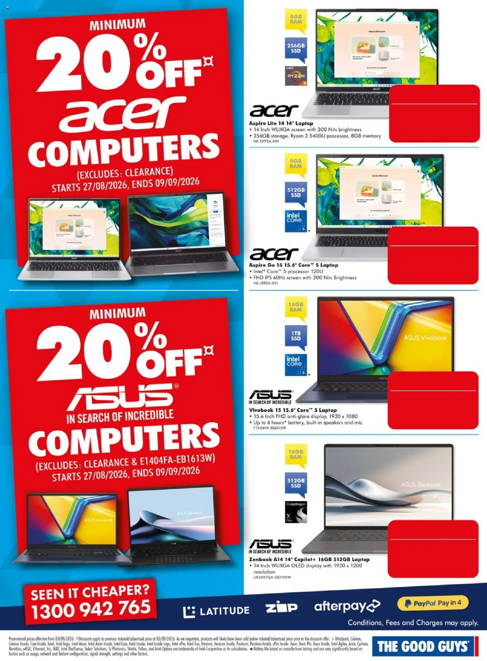 The Good Guys catalogue - valid from 03/09/2026 | Page: 7 | Products: Battery, Laptop, Screen