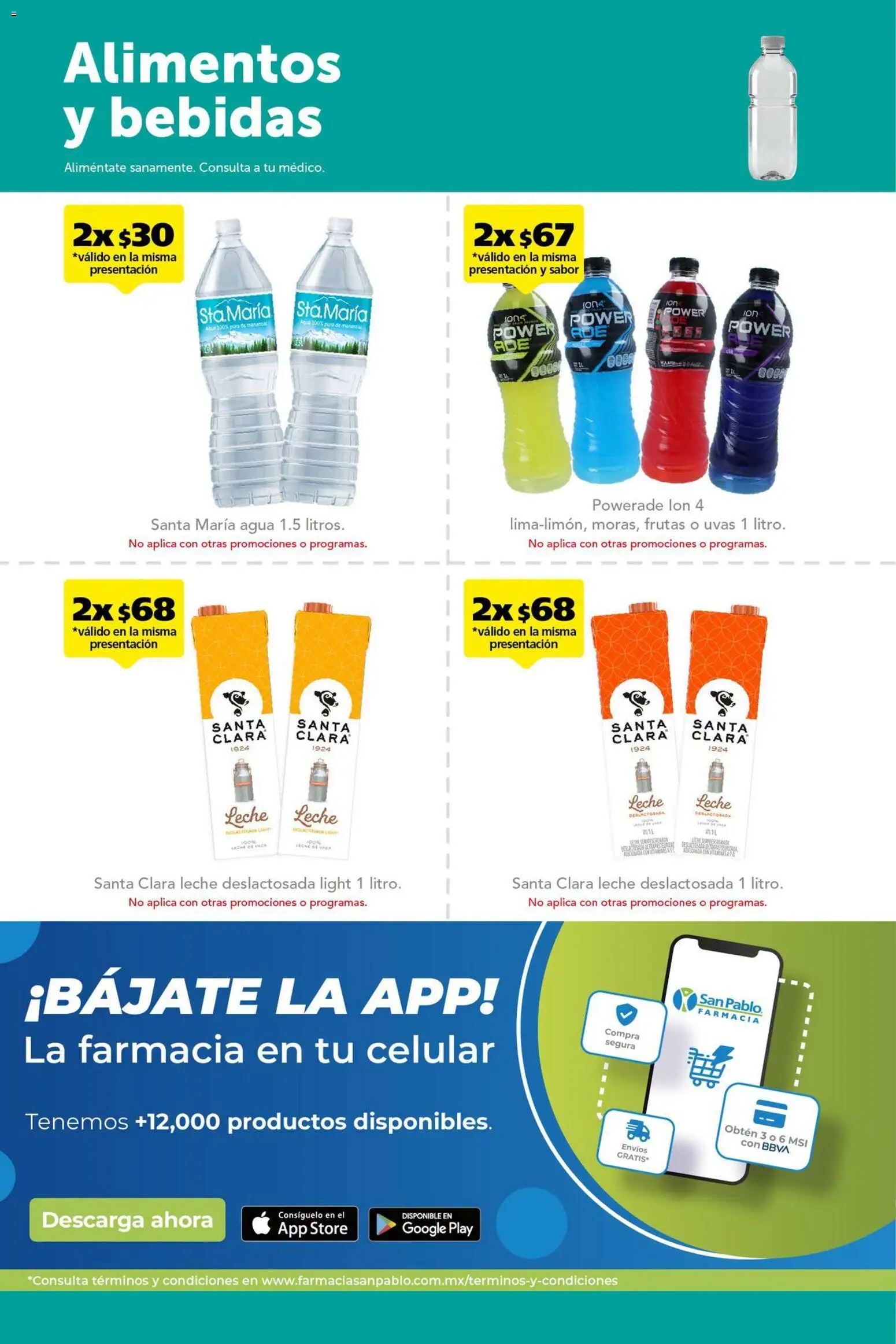 Nuevas ofertas de Farmacia San Pablo válidas en toda la República Mexicana desde el 06/09/2026. ¡Encuentra las mejores ofertas en Farmacia San Pablo catálogo! | Página: 12 | Productos: Uvas, Agua, Bebidas, Alimentos