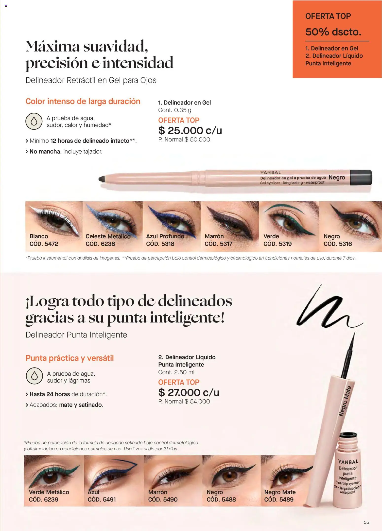 Yanbal revista - valida desde el 20/06/2026 | Página: 55 | Productos: Agua, Top, Delineador