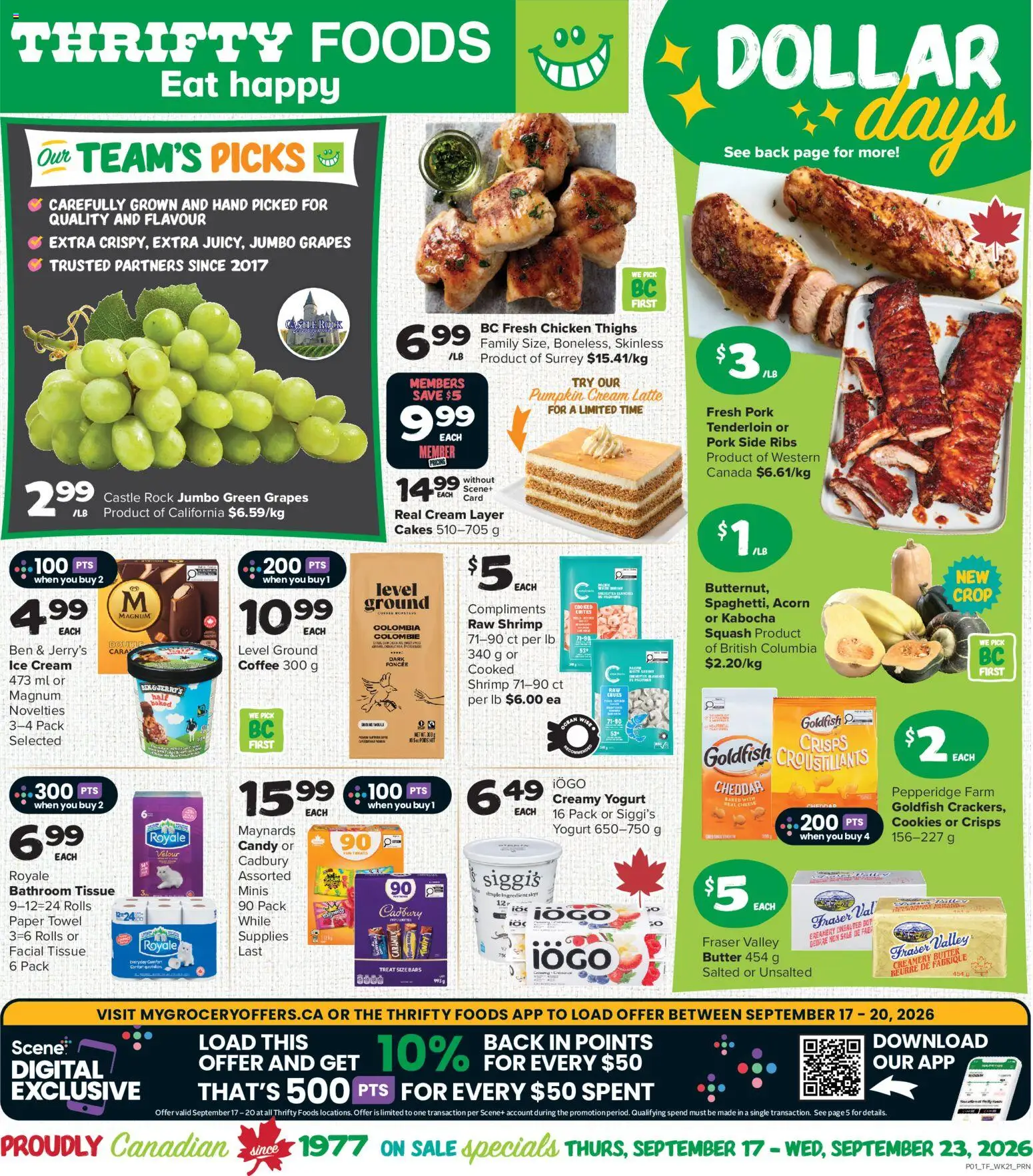 Thrifty Foods flyer valid from Sep 17, 2026 | Page: 1