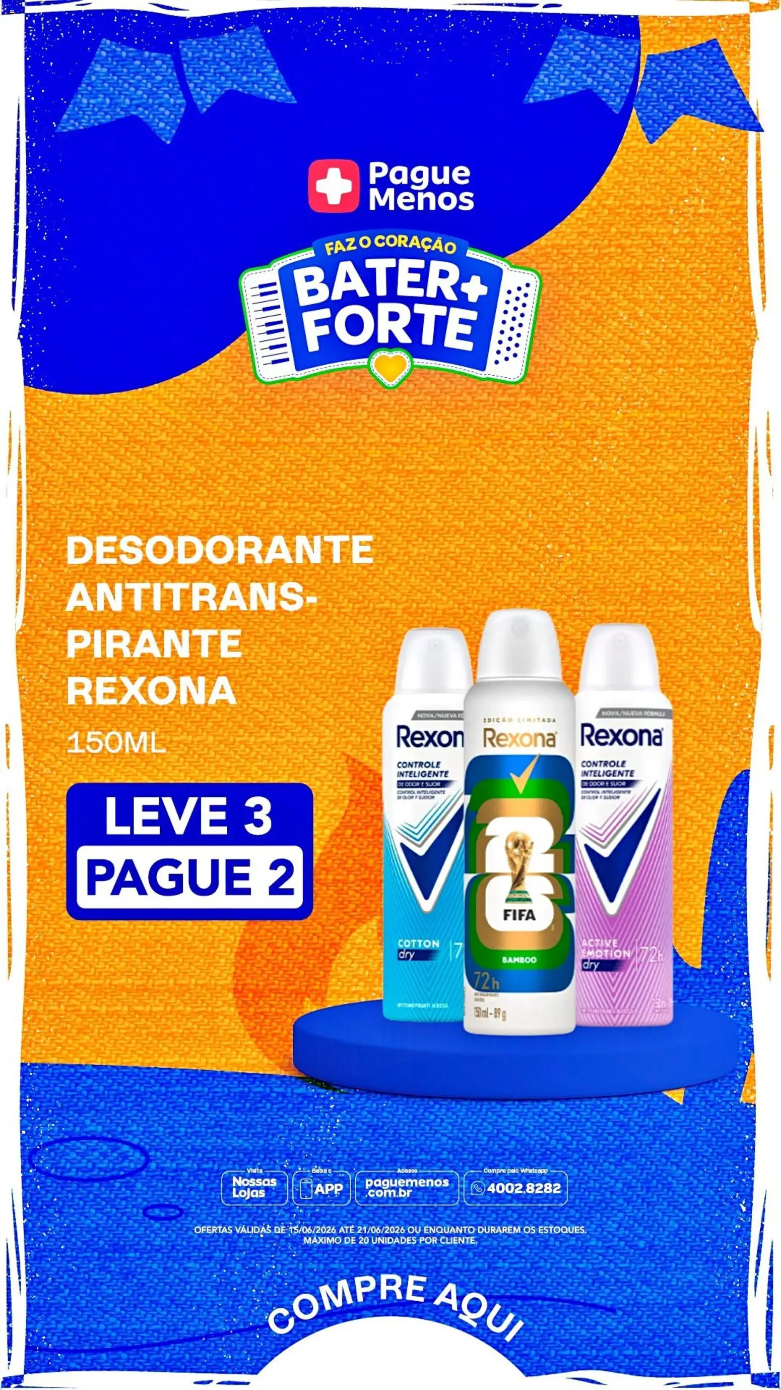 Pague Menos Folheto - válido de 15.06.2026 | Página: 4 | Produtos: Desodorante, Rexona