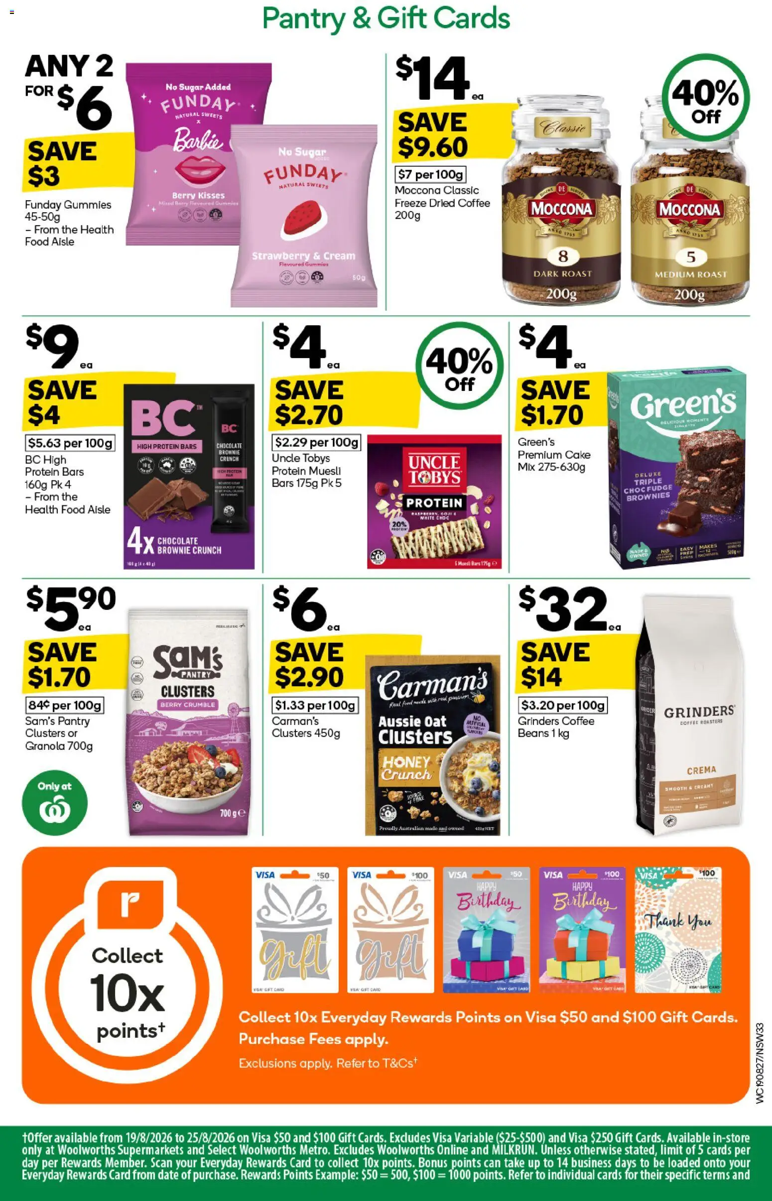 Woolworths catalogue - valid from 19/08/2026 | Page: 33 | Products: Coffee, Granola, Cream, Date