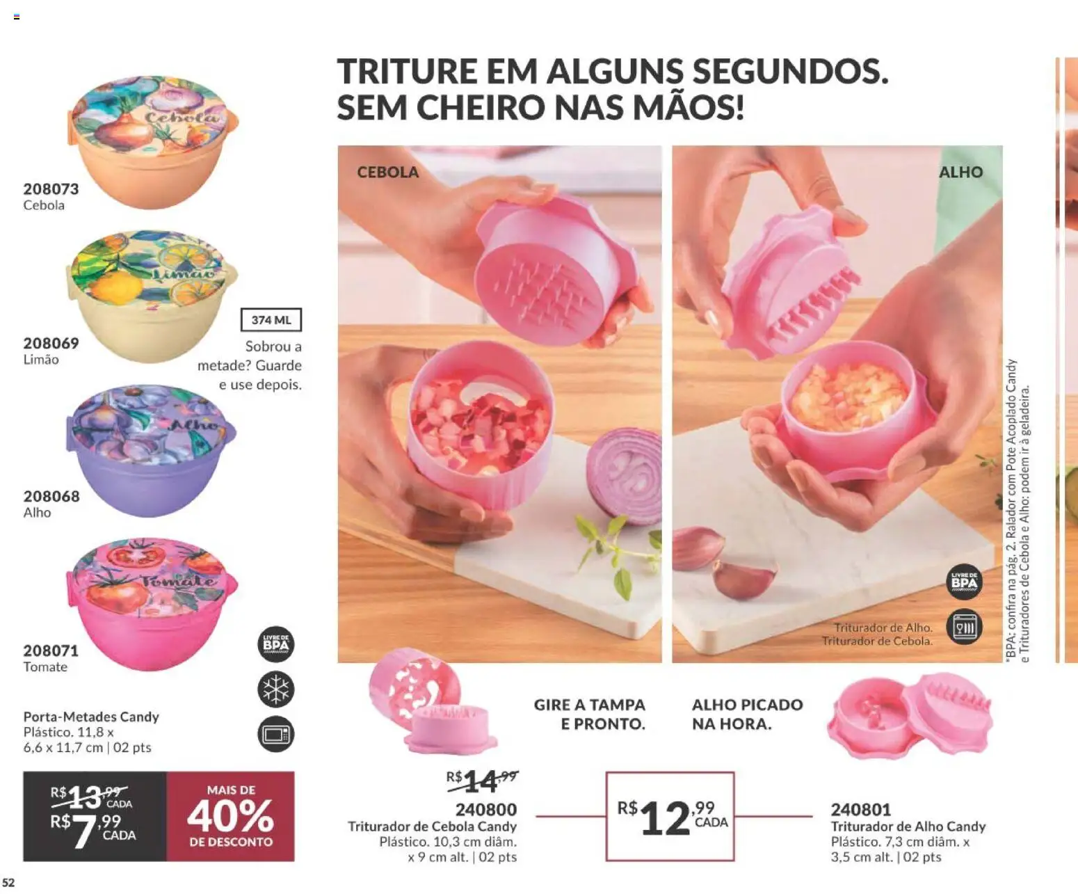 Avon Folheto - válido de 21/09/2026 | Página: 52 | Produtos: Ralador, Alho, Tomate, Cebola