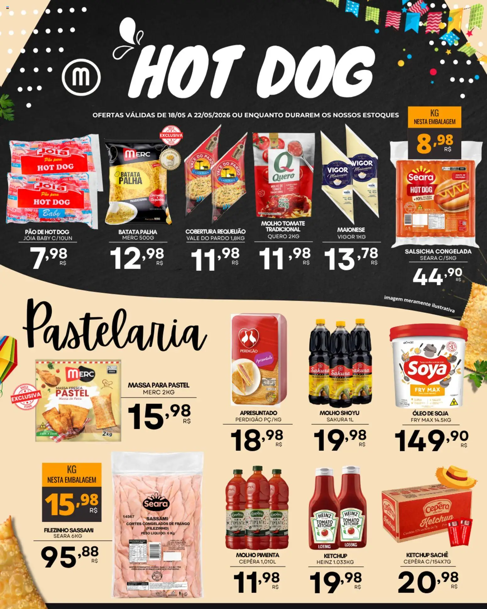 Mercadão Atacadista Folheto - válido de 18.05.2026 | Página: 2 | Produtos: Salsicha, Óleo, Ketchup, Batata