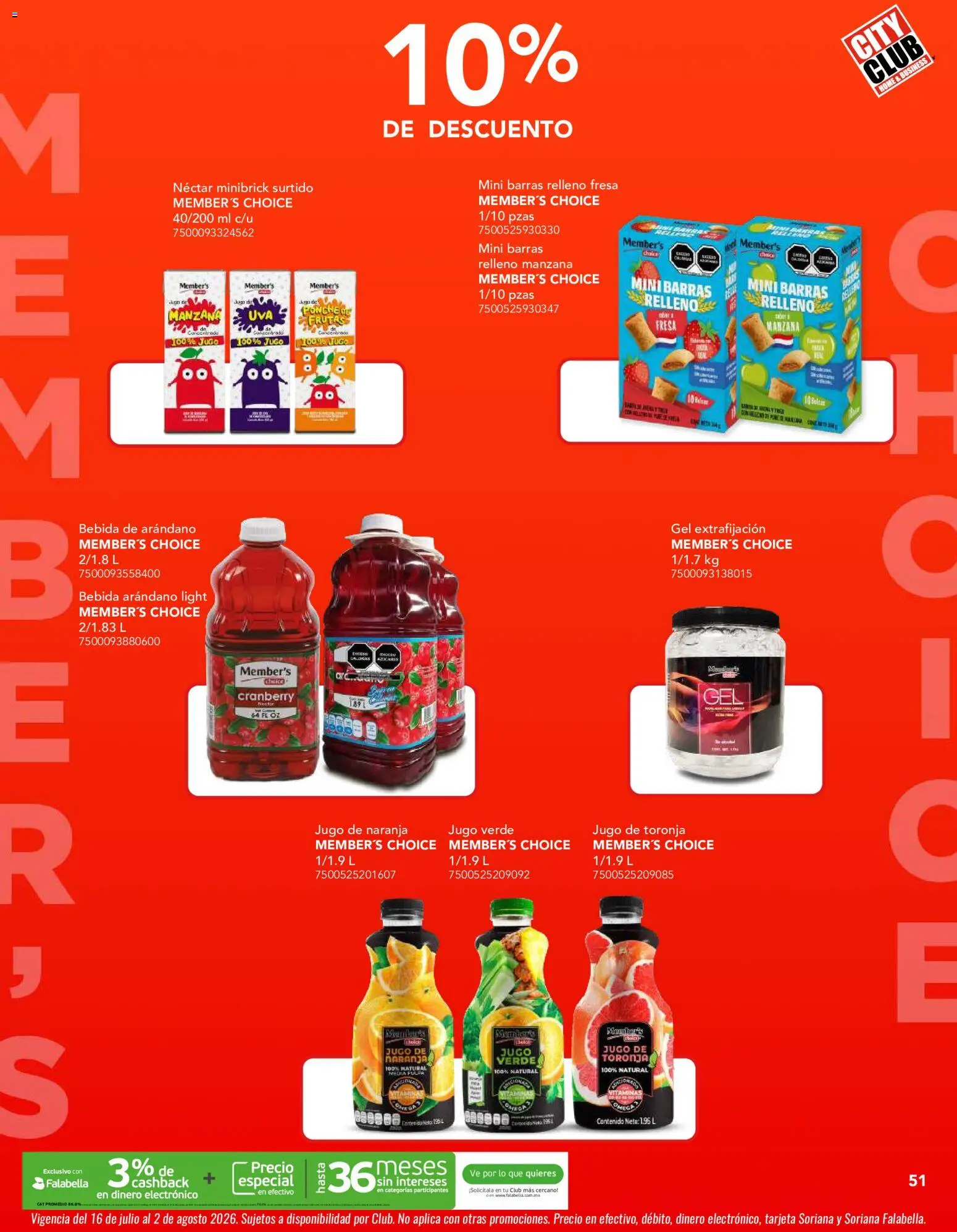 Nuevas ofertas de City Club válidas en toda la República Mexicana desde el 01/07/2026. ¡Encuentra las mejores ofertas en City Club catálogo! | Página: 51 | Productos: Fresa, Manzana, Toronja, Jugo