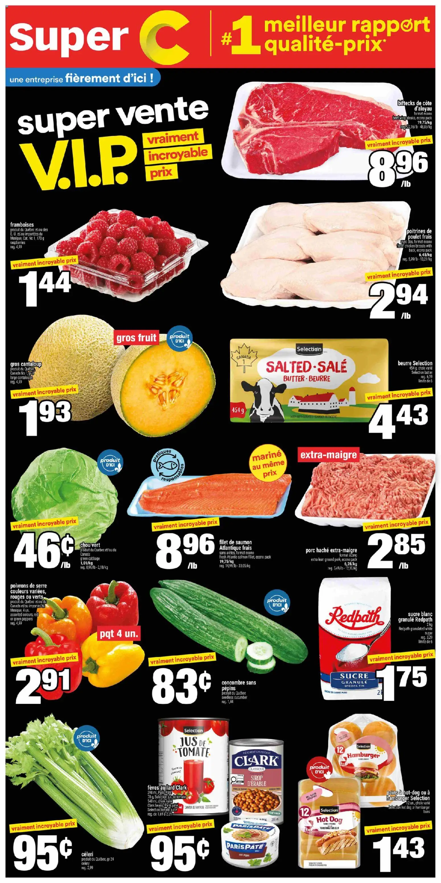 Super C flyer valid from Aug 13, 2026 | Page: 1 | Products: Beef, Tomato, Pâté, Celery