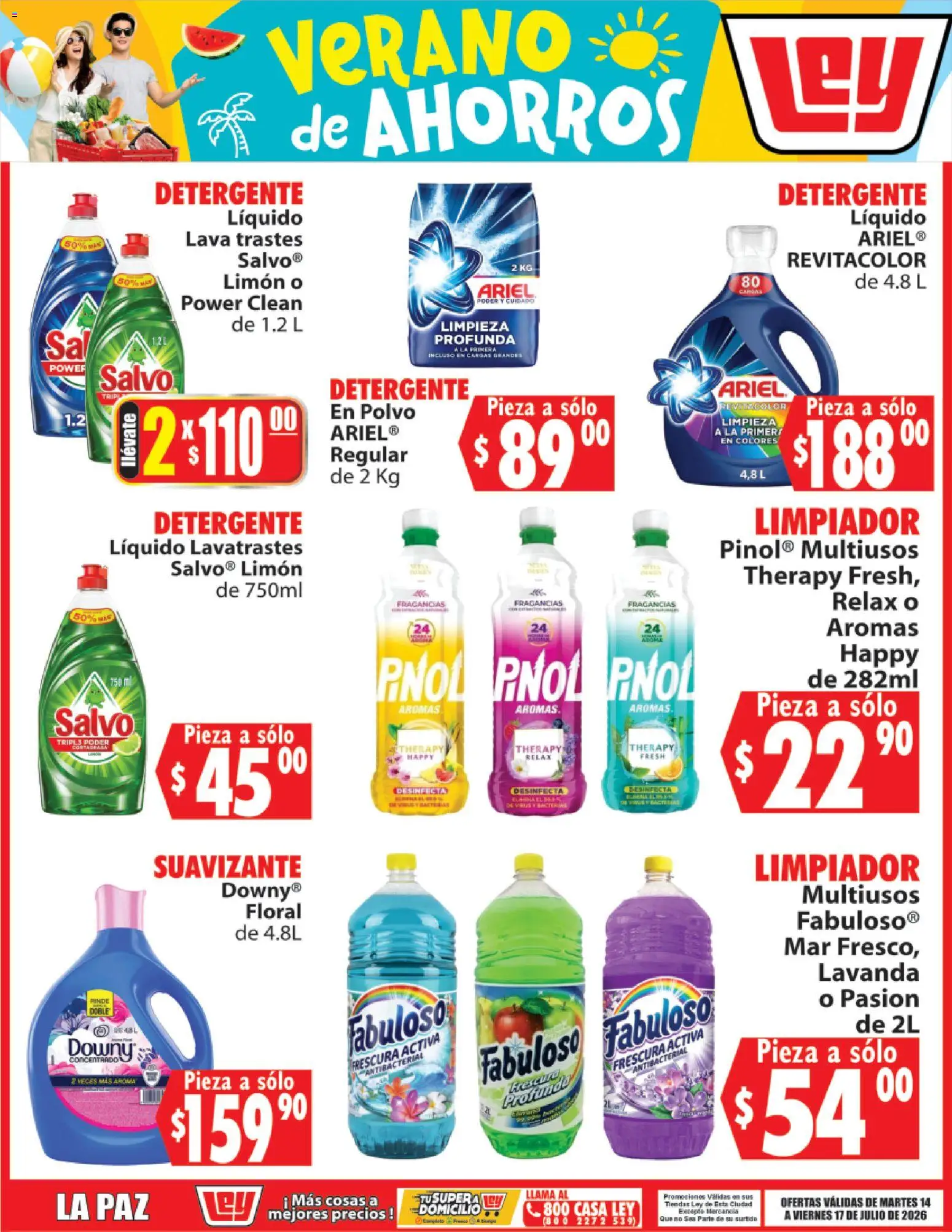 Nuevas ofertas de Casa Ley válidas en toda la República Mexicana desde el 14/07/2026. ¡Encuentra las mejores ofertas en Casa Ley folleto Casa Ley folleto Verano de ahorros! | Página: 6 | Productos: Limón, Suavizante, Limpiador, Polvo