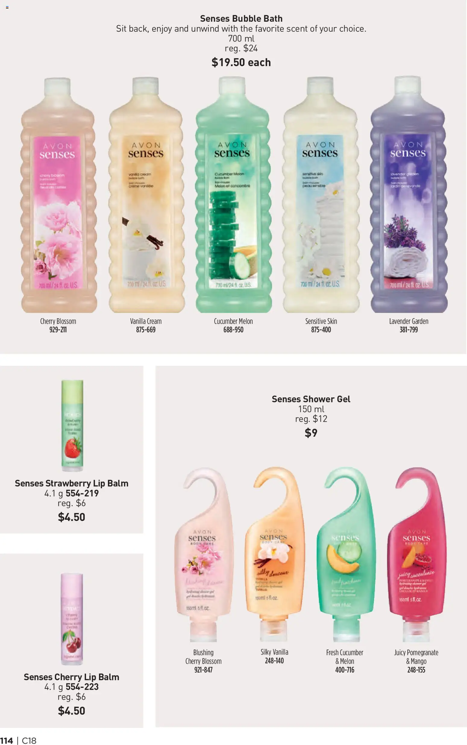 Avon flyer valid from Aug 27, 2026 | Page: 114 | Products: Pomegranate, Bubble bath, Vanilla, Bath