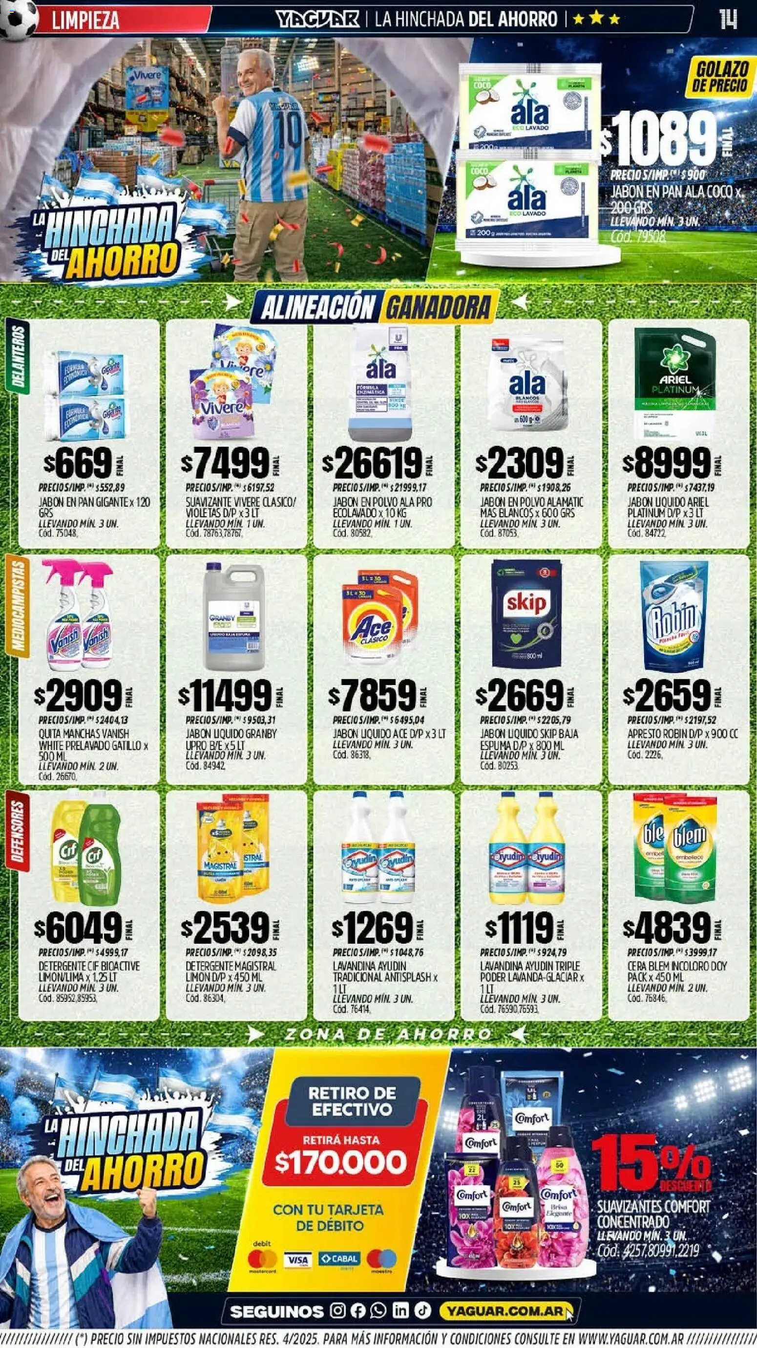 Yaguar - Oferta Semanal Misiones │ válido desde el 15.06.2026 | Página: 13 | Productos: Detergente, Limón, Espuma, Cera