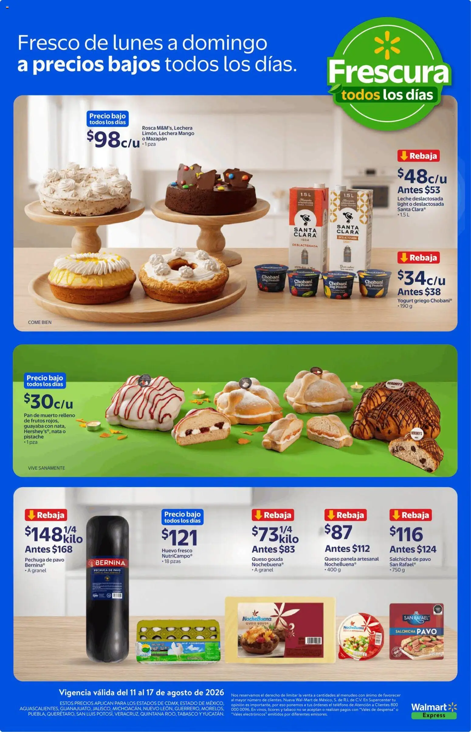 Nuevas ofertas de Walmart Express válidas en toda la República Mexicana desde el 11/08/2026. ¡Encuentra las mejores ofertas en Walmart Express folleto Calidad y frescura a precios bajos! | Página: 4 | Productos: Leche, Mango, Teléfono, Nata