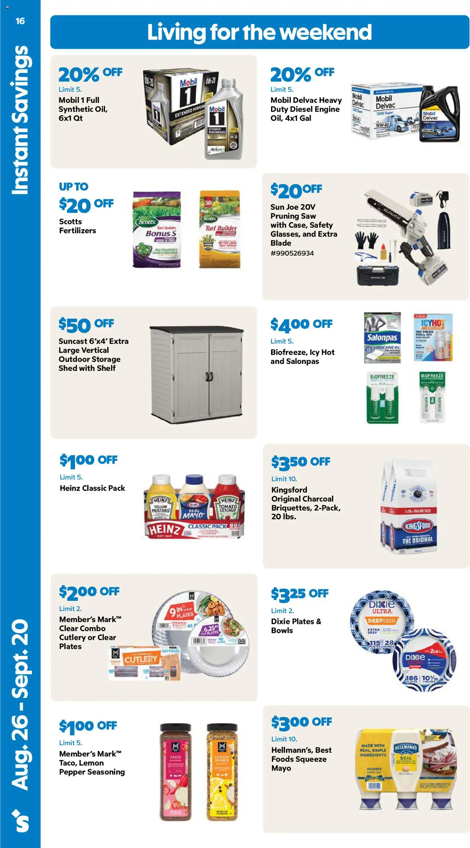 Sam's Club Weekly Ad - valid from 08/26/2026 | Page: 16 | Products: Saw, Mustard, Pepper, Tomato