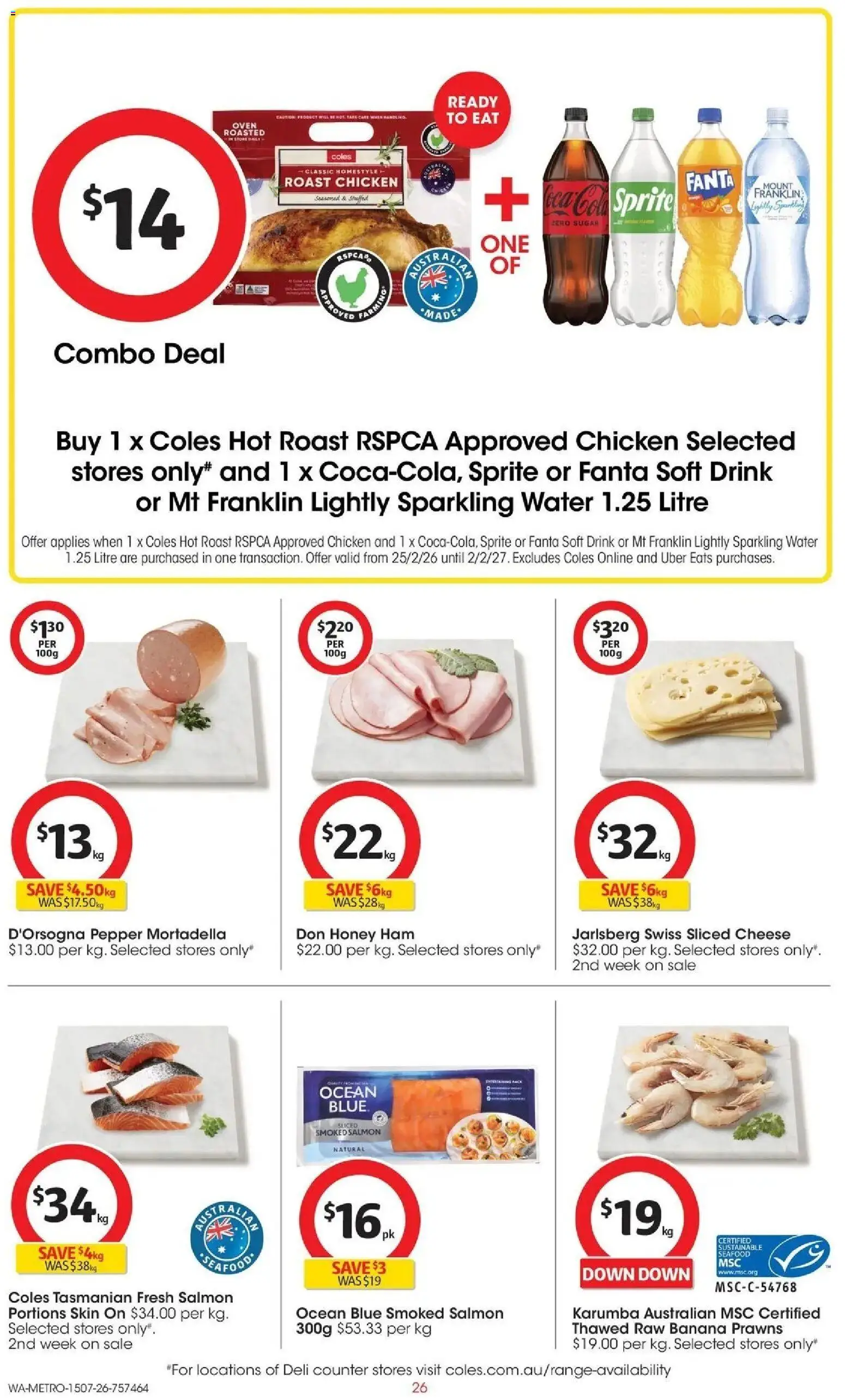 Coles catalogue - valid from 15/07/2026 | Page: 26 | Products: Sugar, Seafood, Sprite, Roast