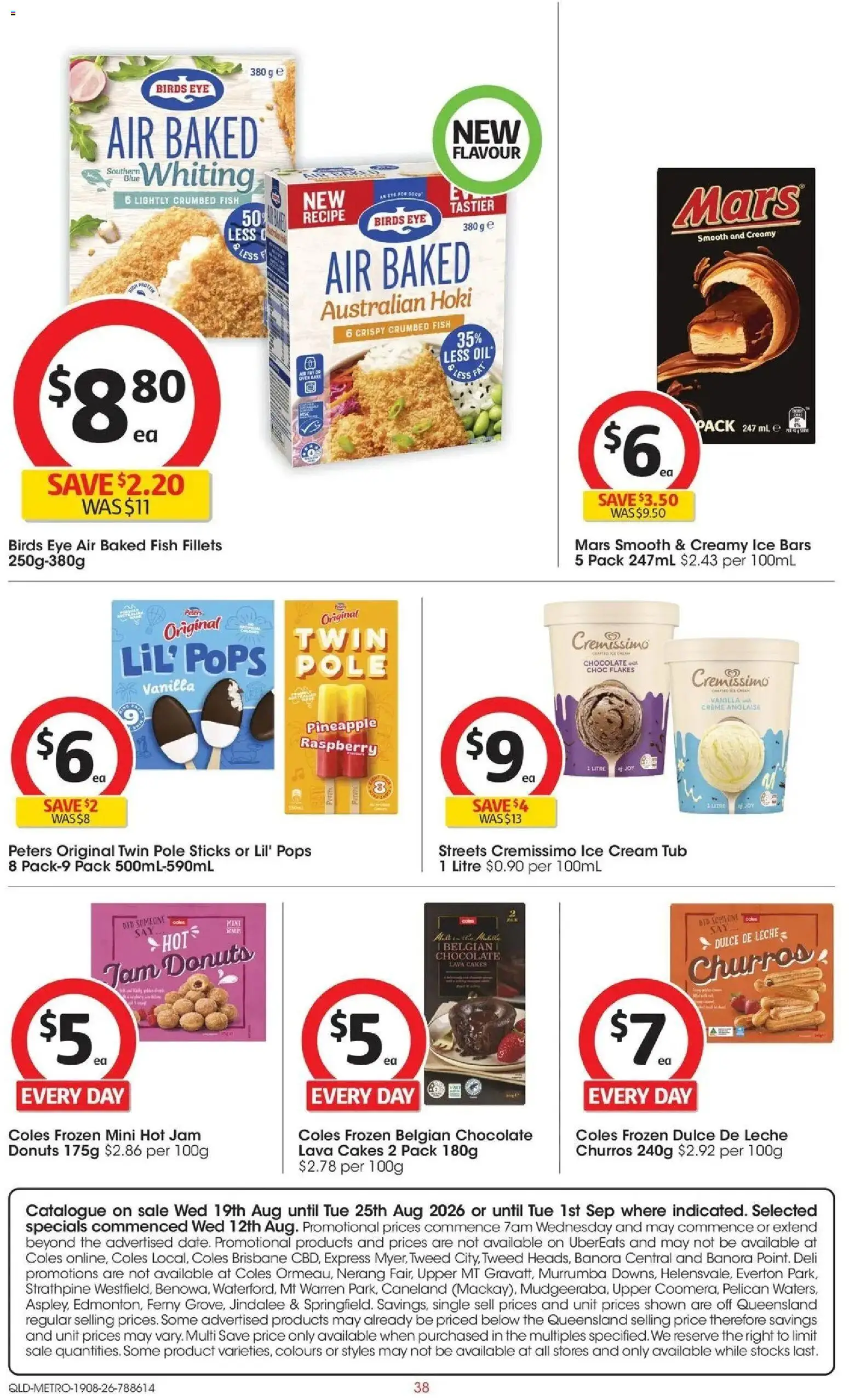 ﻿Coles catalogue valid from 19/08/2026 > Online Australia | Page: 38 | Products: Cream, Flakes, Jam, Vanilla