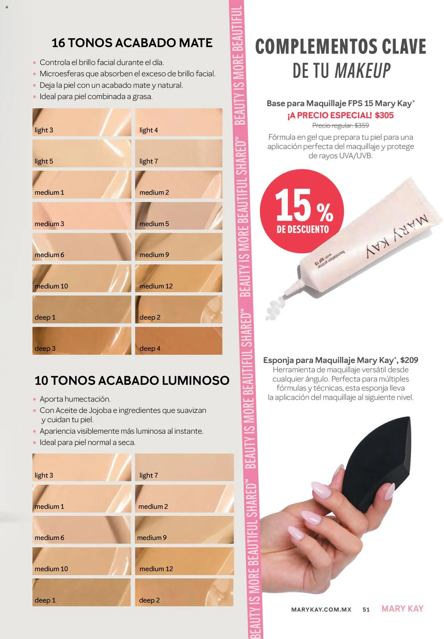 Nuevas ofertas de Mary Kay válidas en toda la República Mexicana desde el 01/09/2026. ¡Encuentra las mejores ofertas en Mary Kay catálogo! | Página: 51 | Productos: Esponja, Aceite, Mate, Maquillaje