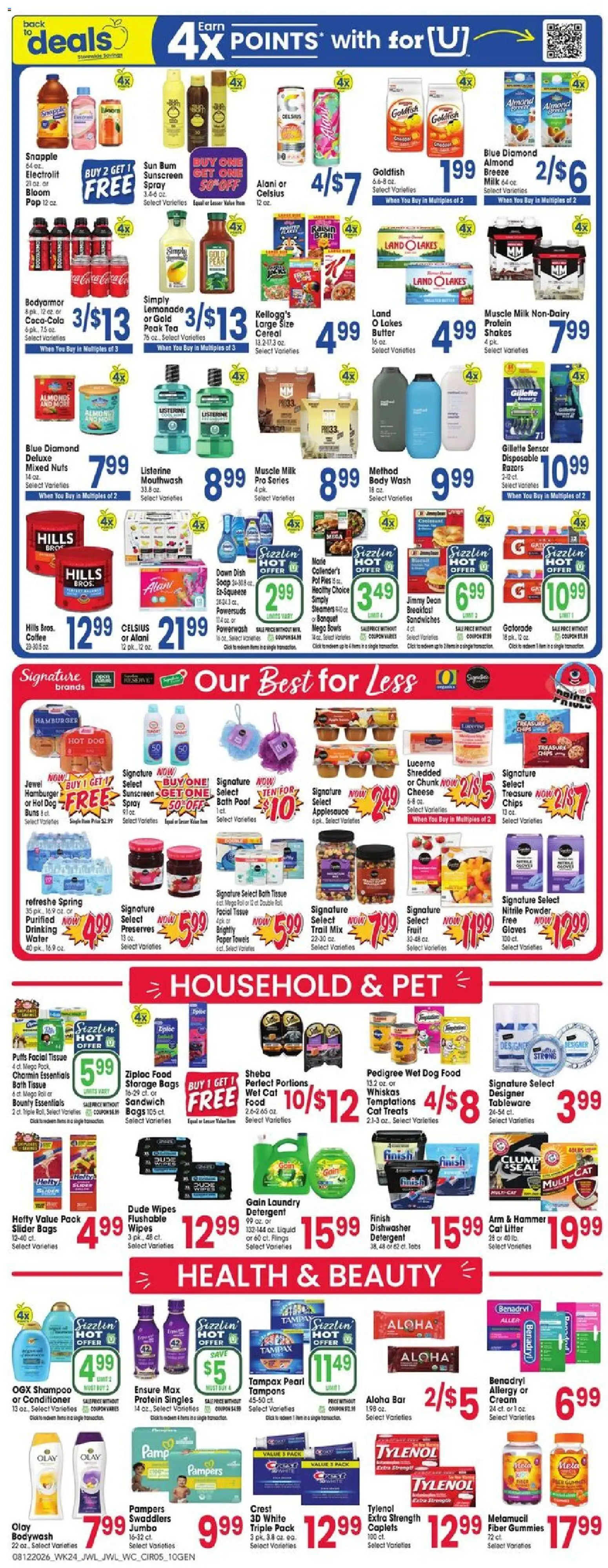 Jewel Osco Weekly Ad - valid from 08/12/2026 | Page: 5 | Products: Milk, Tea, Water, Paper towels