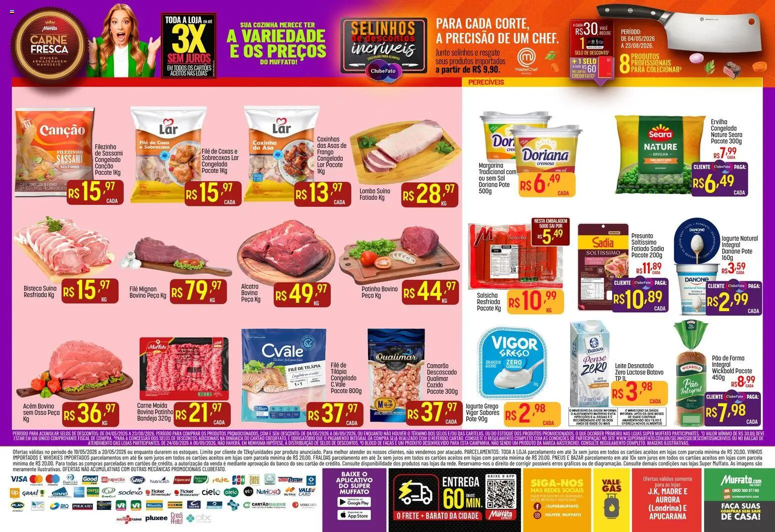 Super Muffato Folheto - válido de 19.05.2026 | Página: 2 | Produtos: Filé mignon, Lombo, Pneus, Bandeja