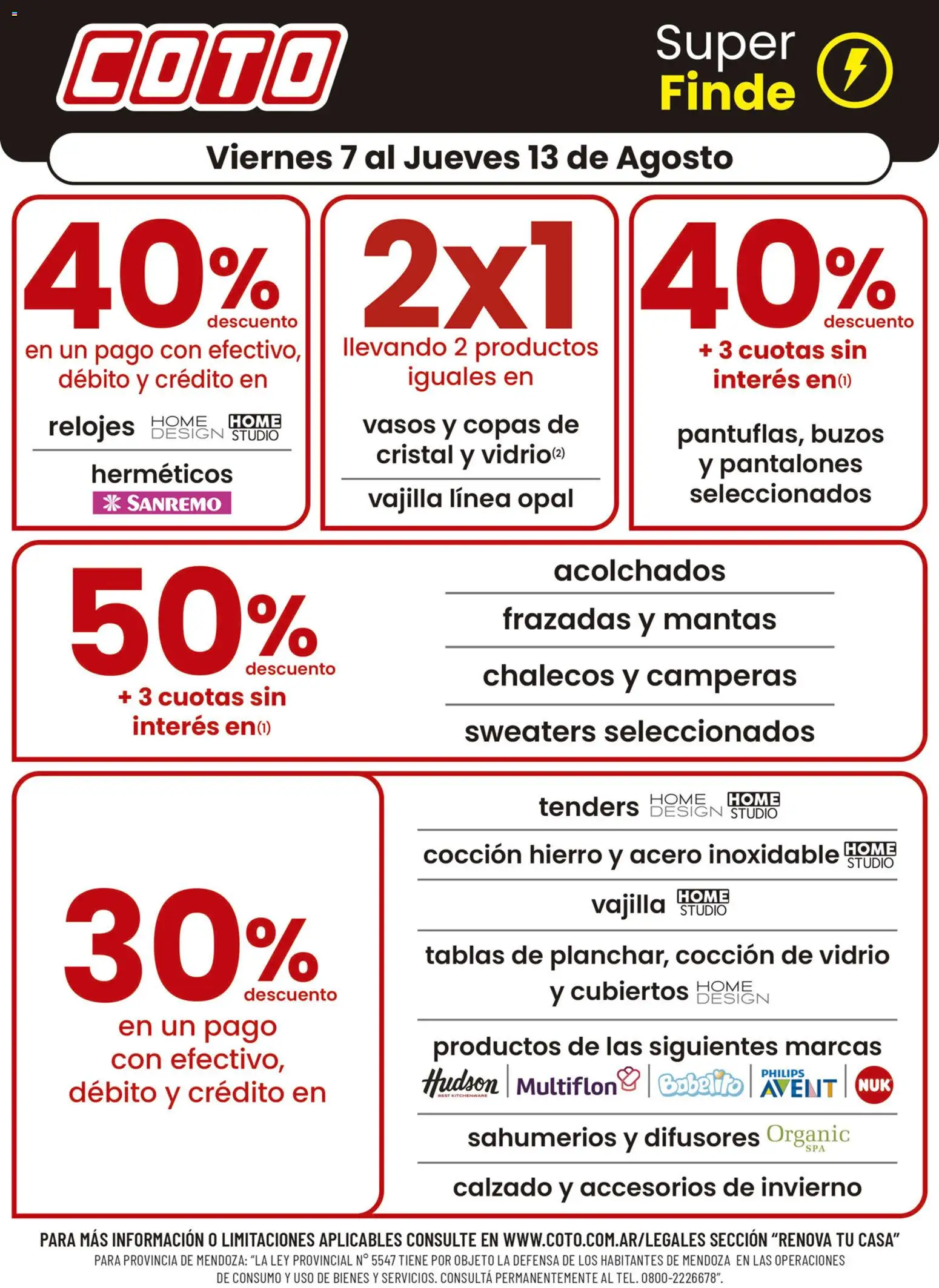 Coto ofertas Renova │ válido desde el 07/08/2026 | Página: 1 | Productos: Vajilla, Pantalones, Vasos