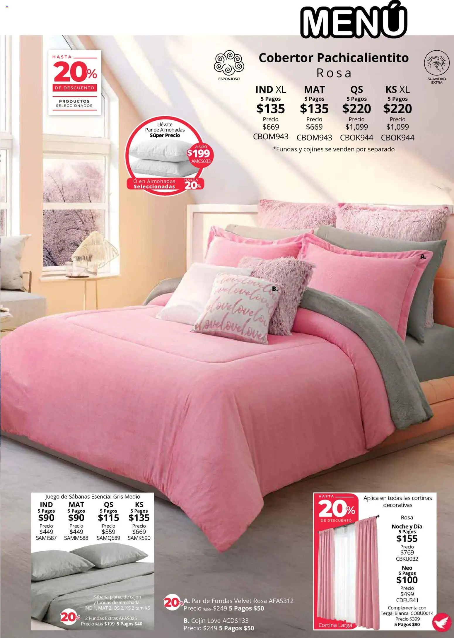 Nuevas ofertas de Colchas Concord válidas en toda la República Mexicana desde el 01/08/2026. ¡Encuentra las mejores ofertas en Colchas Concord catálogo Colección Cobertor! | Página: 78 | Productos: Cobertor, Juego, Almohada, Cortinas