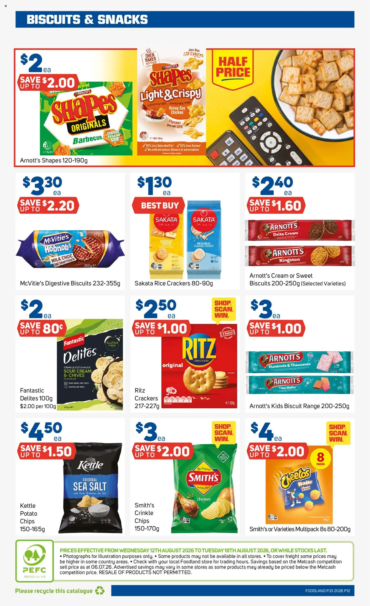 Foodland catalogue - valid from 12/08/2026 | Page: 12 | Products: Milk, Honey, Chips, Kettle