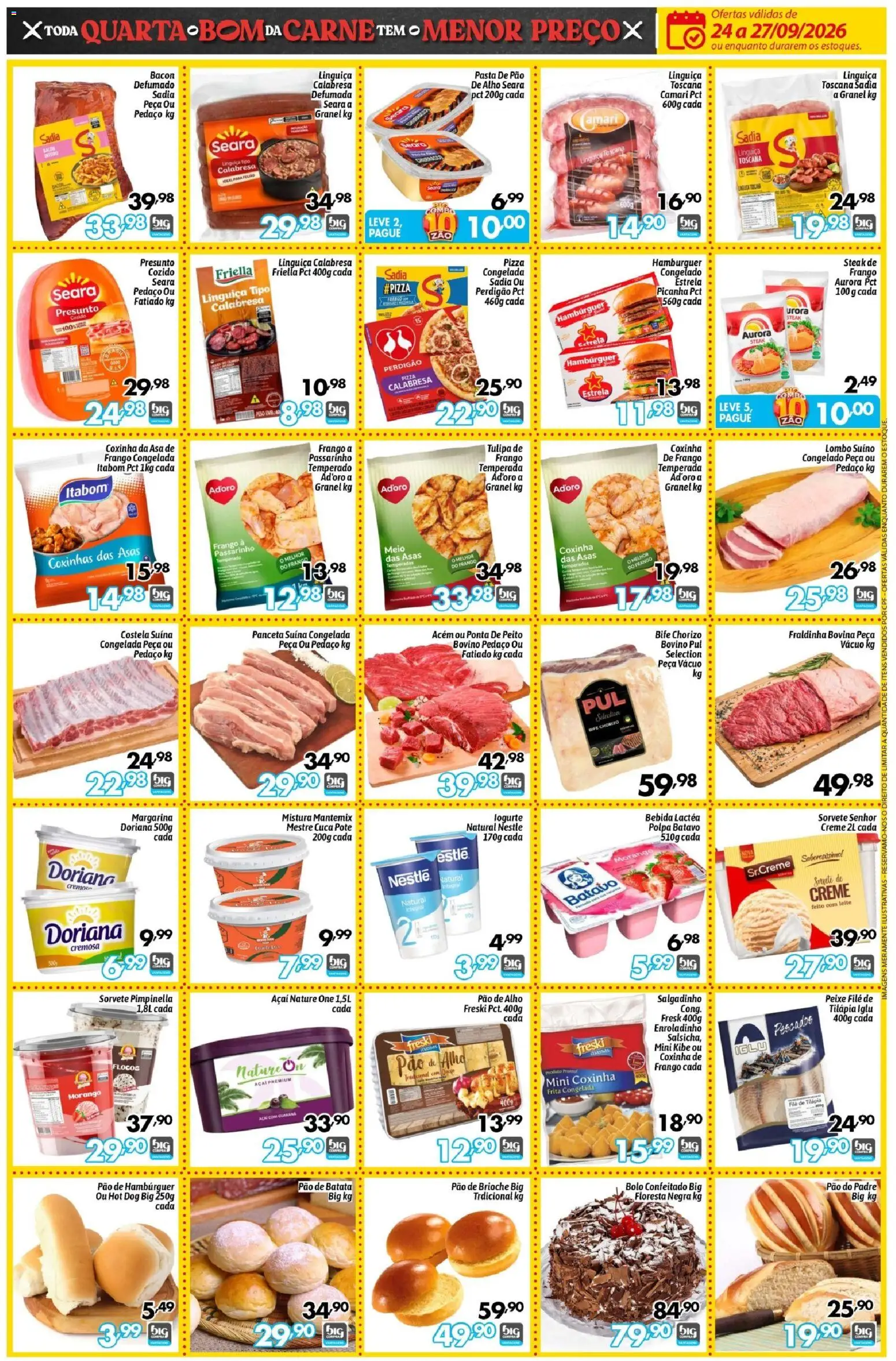 Big Compra Folheto - válido de 24/09/2026 | Página: 3 | Produtos: Steak, Guaraná, Fraldinha, Pizza