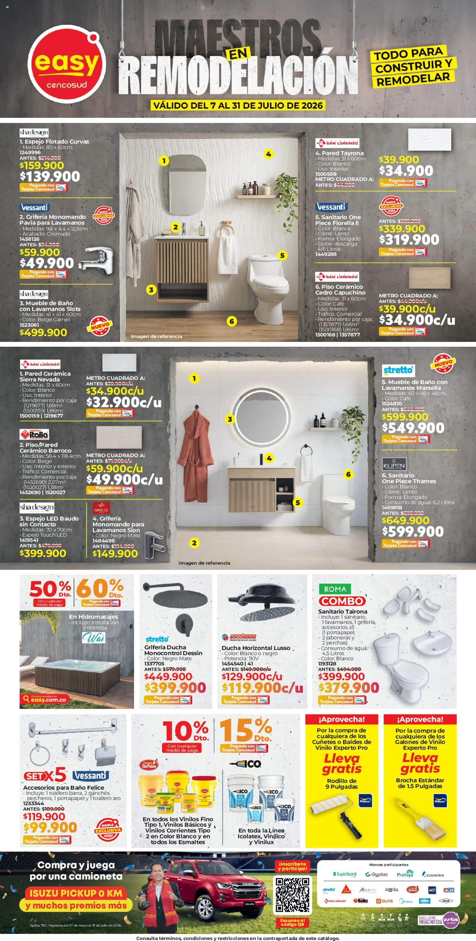 Easy revista - valida desde el 07/07/2026 | Página: 1 | Productos: Rodillo, Sanitario, Brocha, Caja