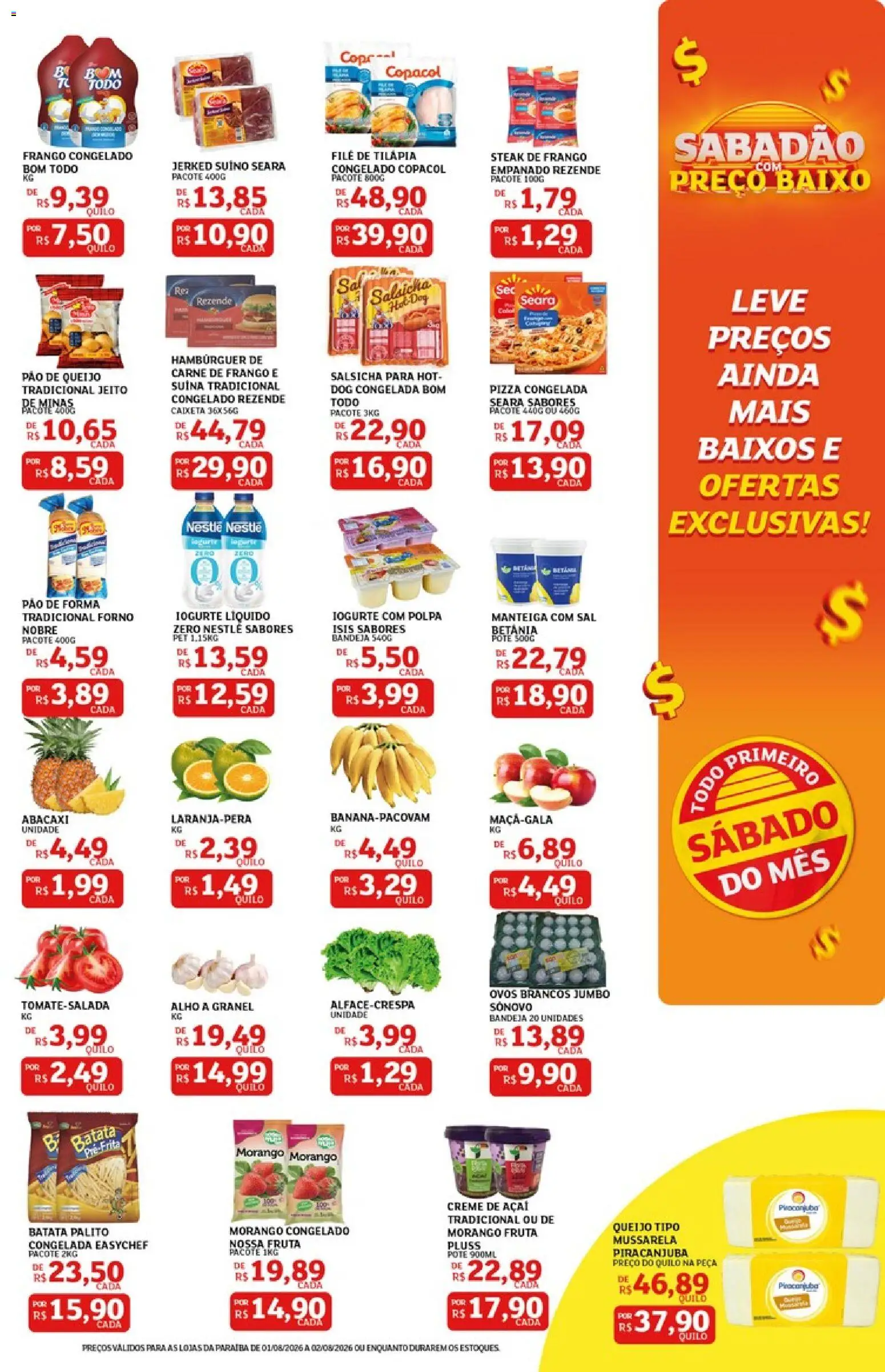 Assaí Atacadista Folheto - válido de 01/08/2026 | Página: 3 | Produtos: Forno, Tilápia, Carne, Pão de queijo