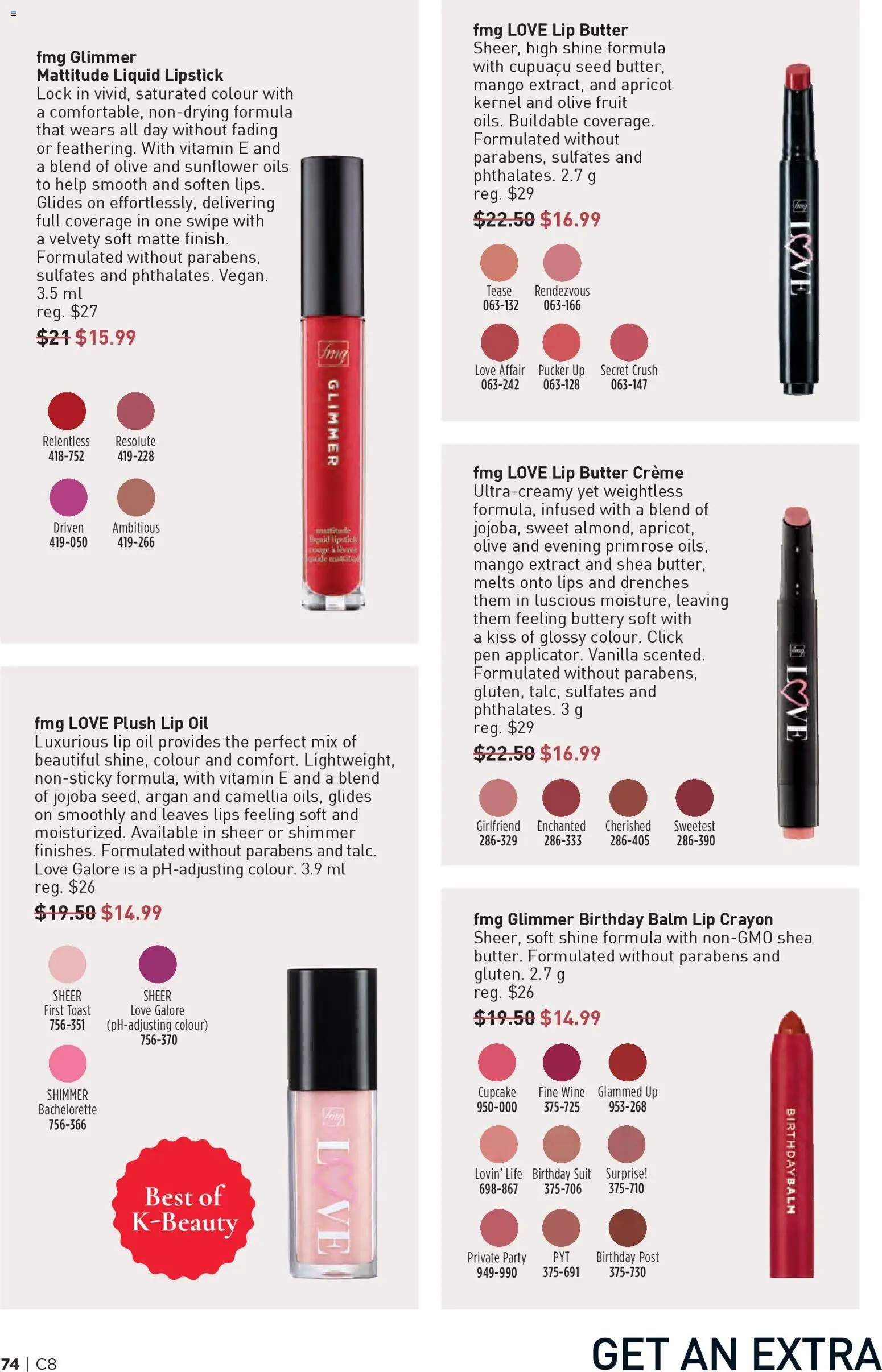 Avon flyer valid from 09.04.2026 | Page: 74 | Products: Lipstick, Butter, Wine, Suit