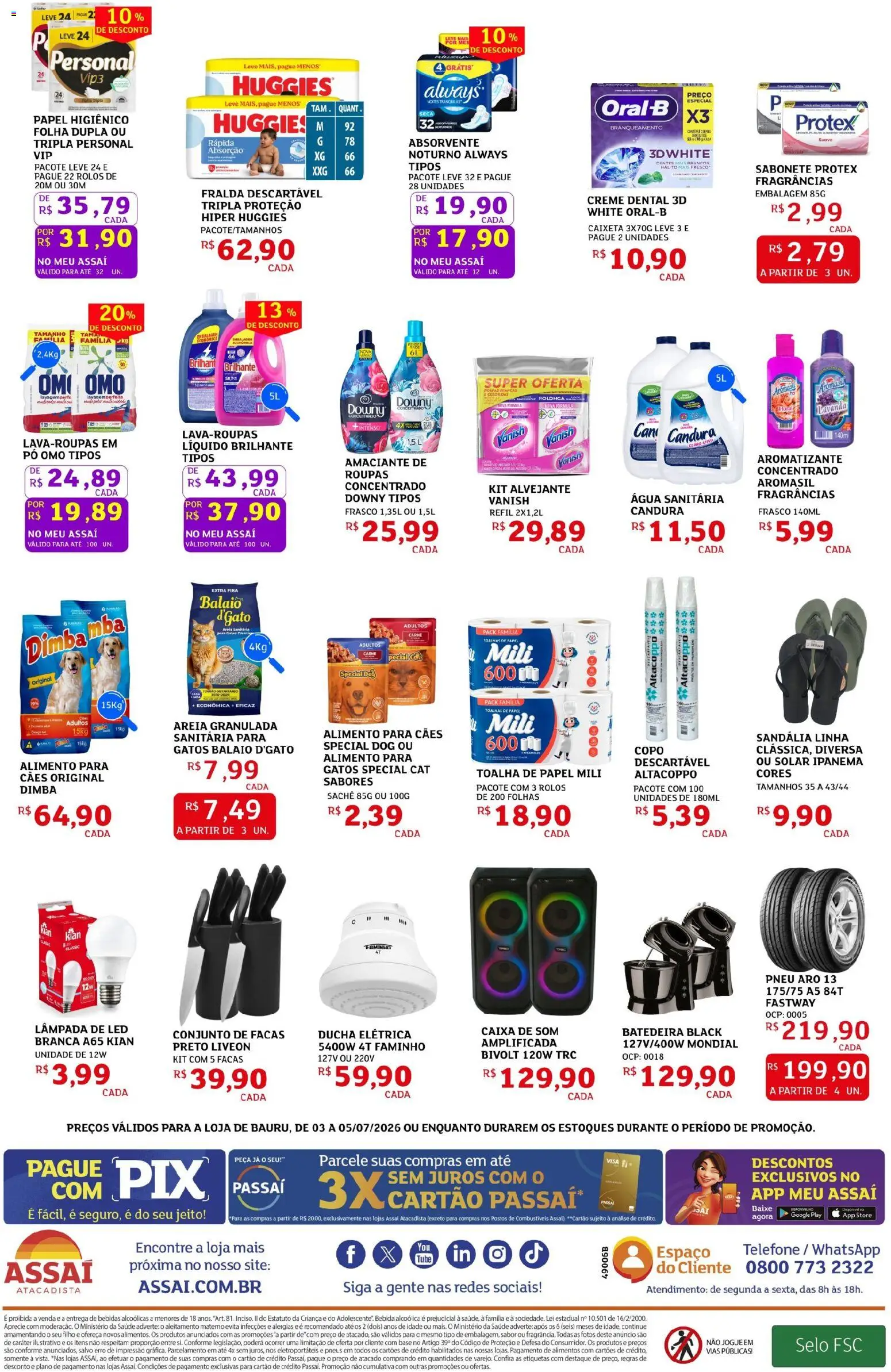 Assaí Atacadista Folheto - válido de 03/07/2026 | Página: 2 | Produtos: Pó, Areia, Bebida, Absorvente