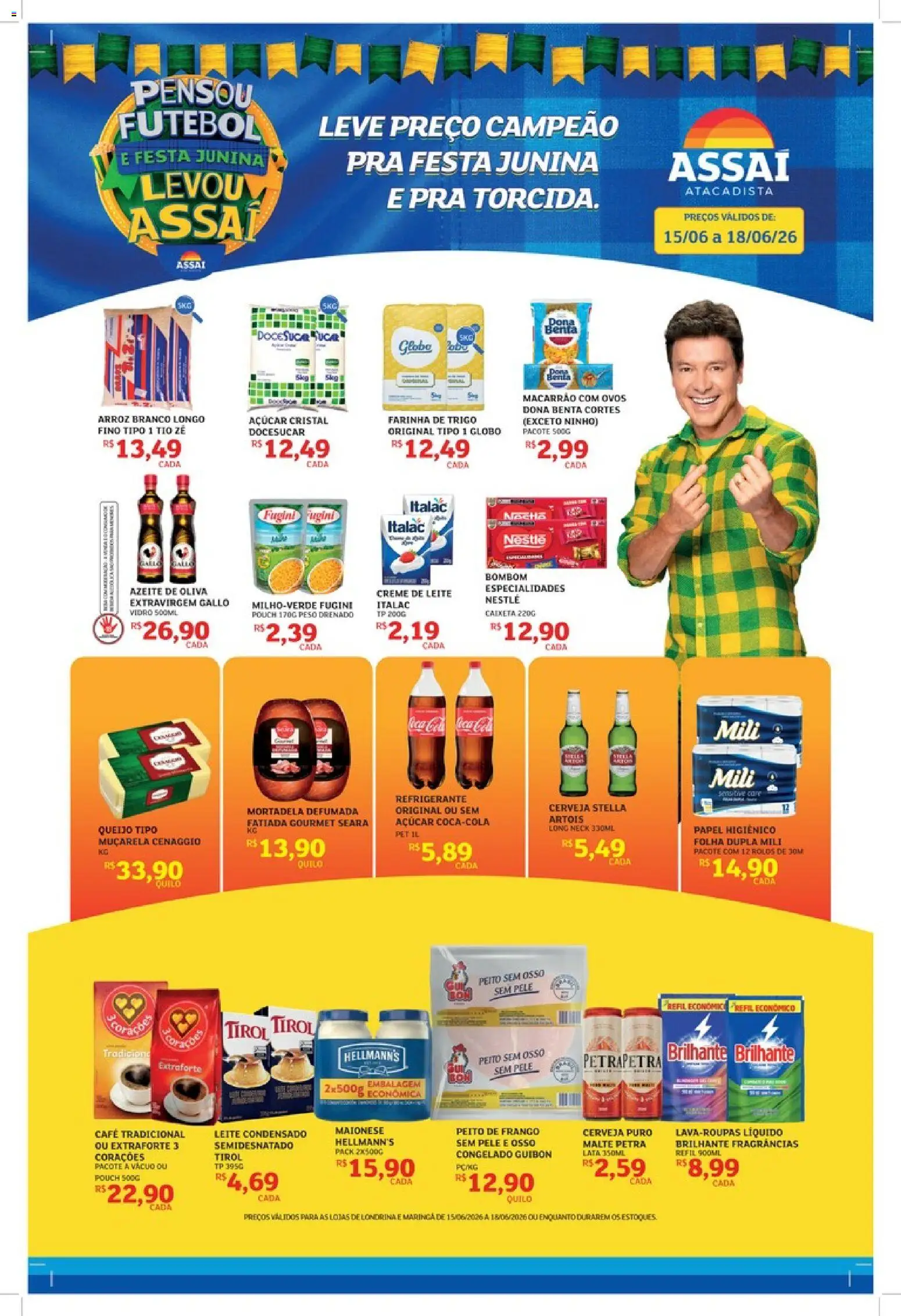 Assaí Atacadista Folheto - válido de 15.06.2026 | Página: 1 | Produtos: Muçarela, Creme, Creme de leite, Maionese