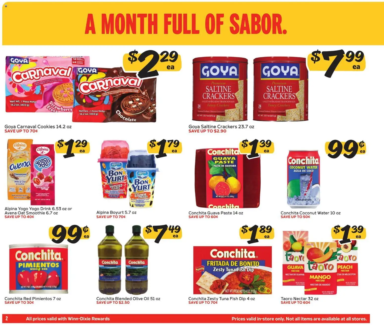 Winn Dixie Ad - valid from 09/16/2026 | Page: 2 | Products: Fish, Cookies, Smoothie, Tuna