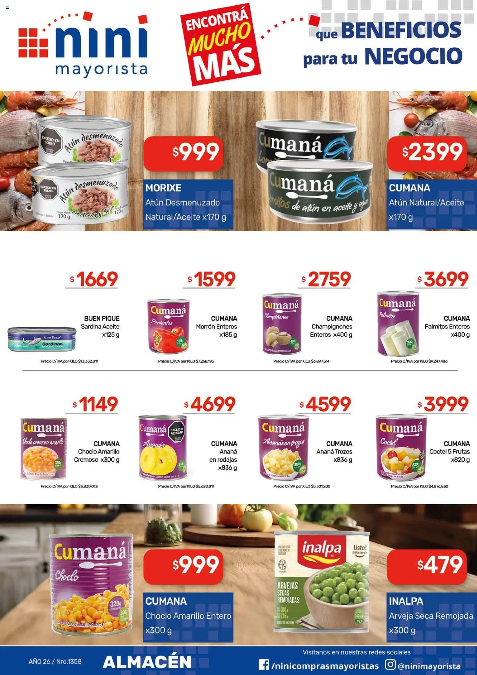 NINI Mayorista ofertas │ válido desde el 04.05.2026 | Página: 25 | Productos: Arvejas, Atún, Ananá, Agua