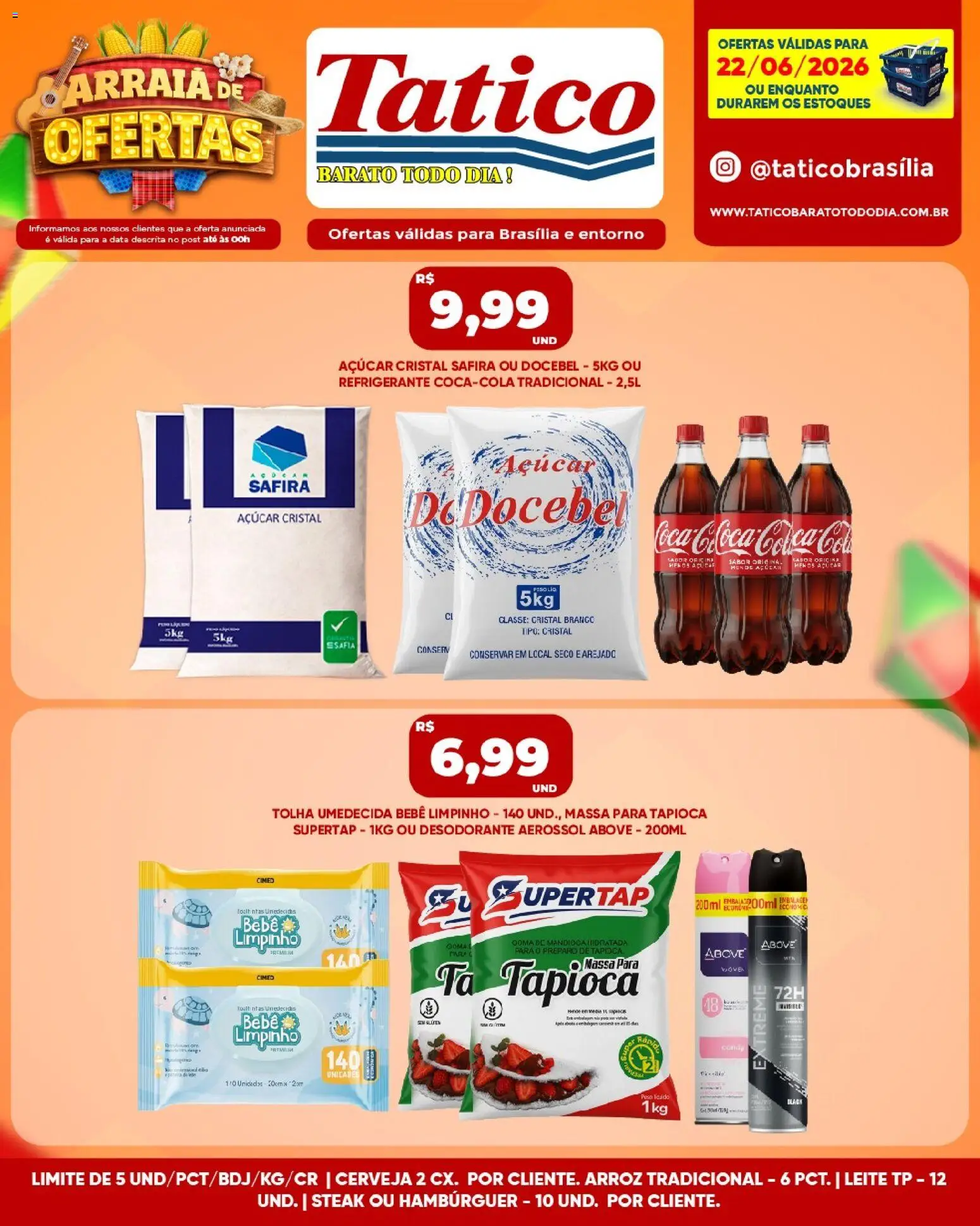 Tatico Folheto - válido de 23/06/2026 | Página: 27 | Produtos: Tapioca, Cerveja, Arroz, Hambúrguer