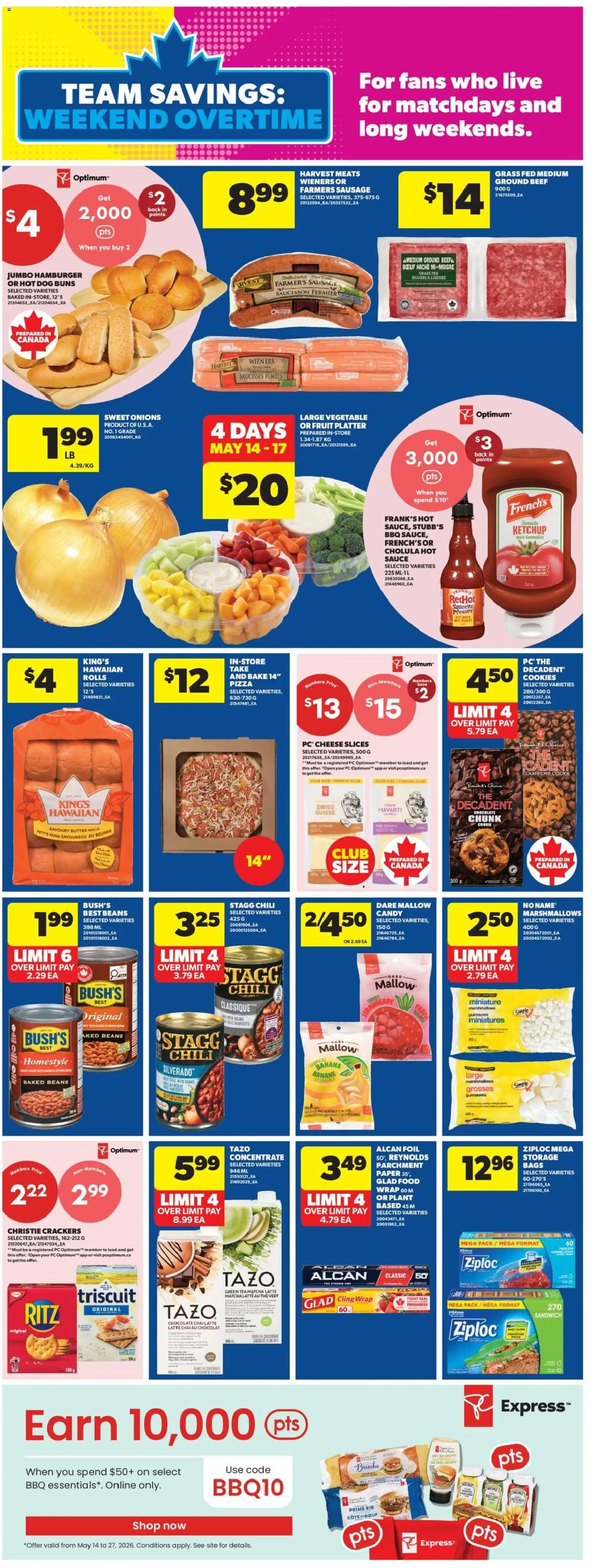 Real Canadian Superstore flyer valid from 14.05.2026 | Page: 23 | Products: Tea, Cookies, PC, Butter