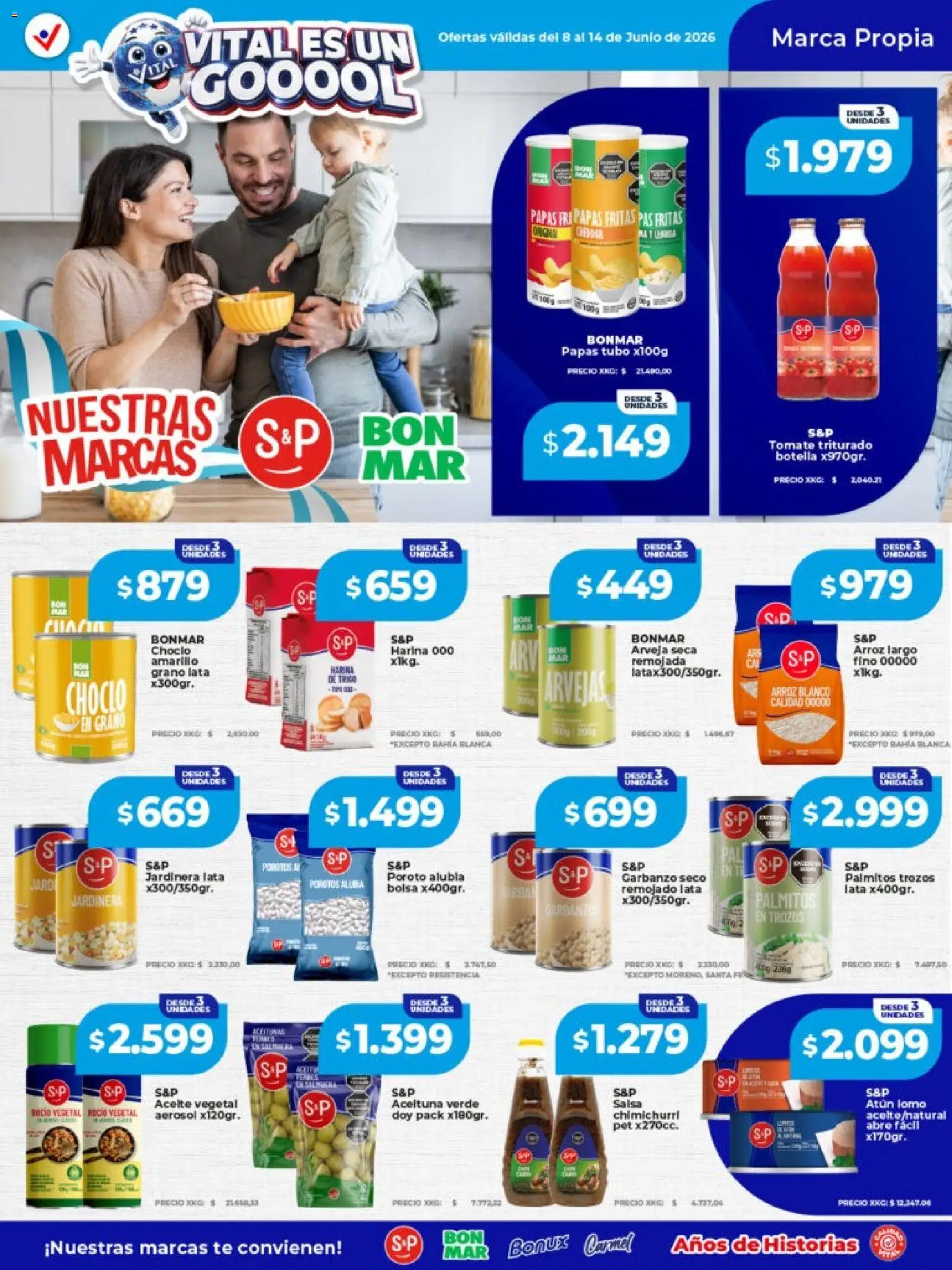 Vital - Especial nuestras marcas │ válido desde el 08.06.2026 | Página: 1 | Productos: Arveja, Bolsa, Aceite, Papas fritas