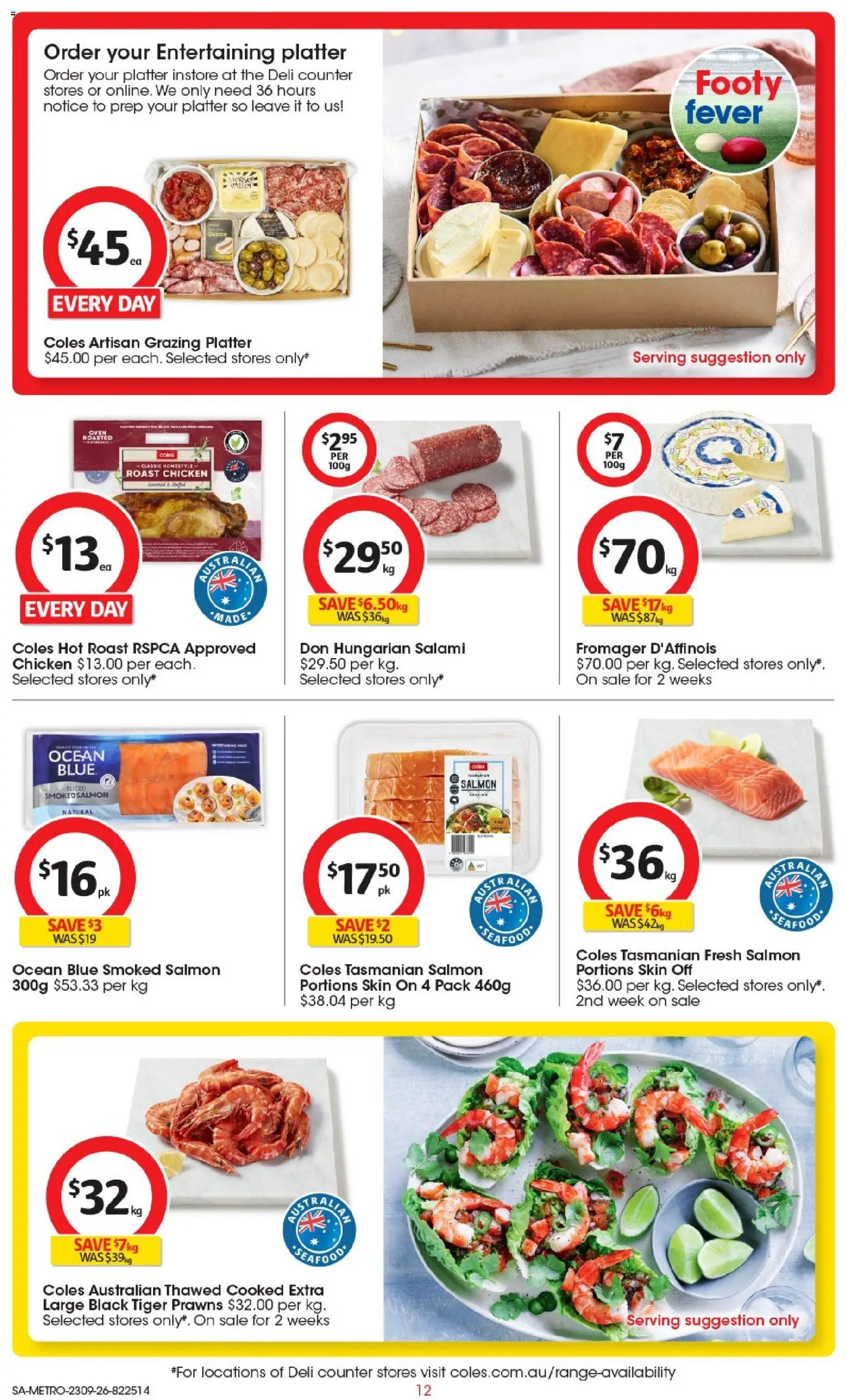 Coles catalogue - valid from 23/09/2026 | Page: 12 | Products: Cheese, Salami, Chicken, Oven
