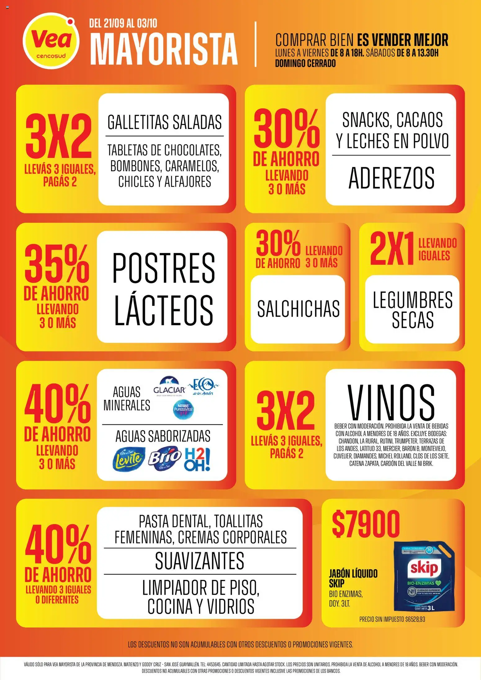 Vea -  Mayorista Mendoza │ válido desde el 21/09/2026 | Página: 1 | Productos: Galletitas, Jabón líquido, Alcohol, Salchichas