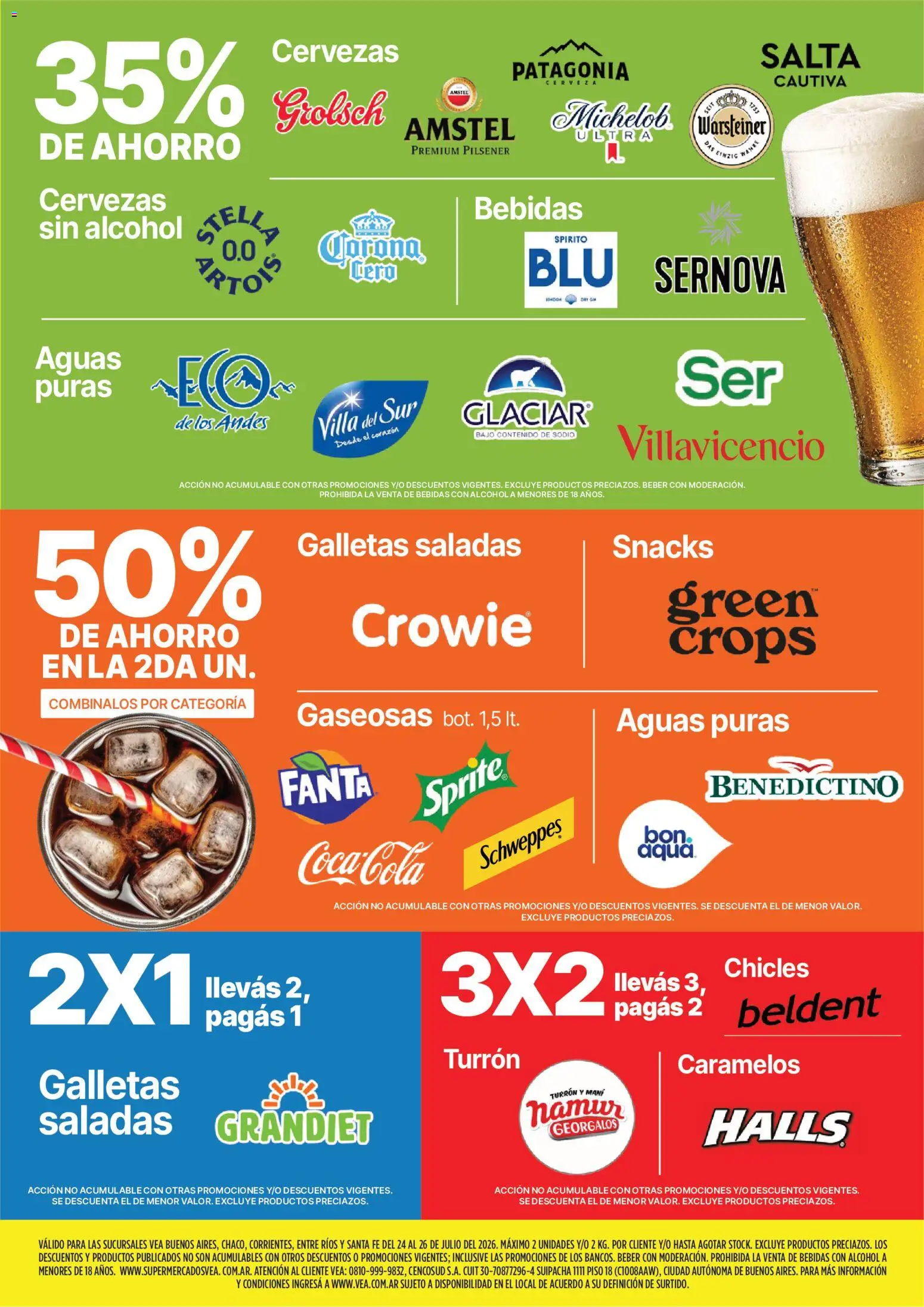 Vea - Fin de semana de ahorro │ válido desde el 24/07/2026 | Página: 4 | Productos: Chicles, Mani, Cerveza, Galletas