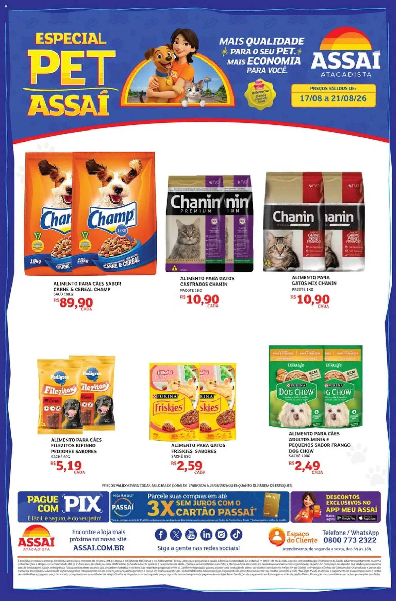 Assaí Atacadista Folheto - válido de 17/08/2026 | Página: 1 | Produtos: Bebidas, Telefone, Perca, Frango