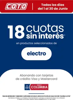 Vista previa Coto - Columbia Electro Junio válido desde el 01.06.2026