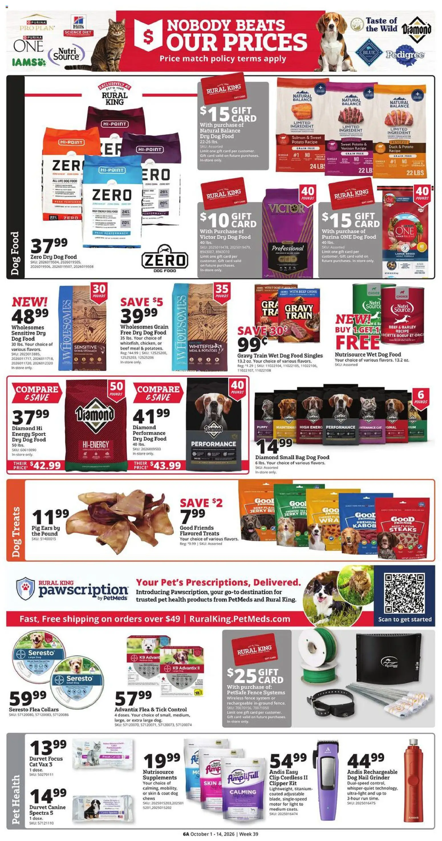 Rural King Weekly Ad - valid from 10/01/2026 | Page: 7 | Products: Nail, Dog Treats, Dog Food, Bag