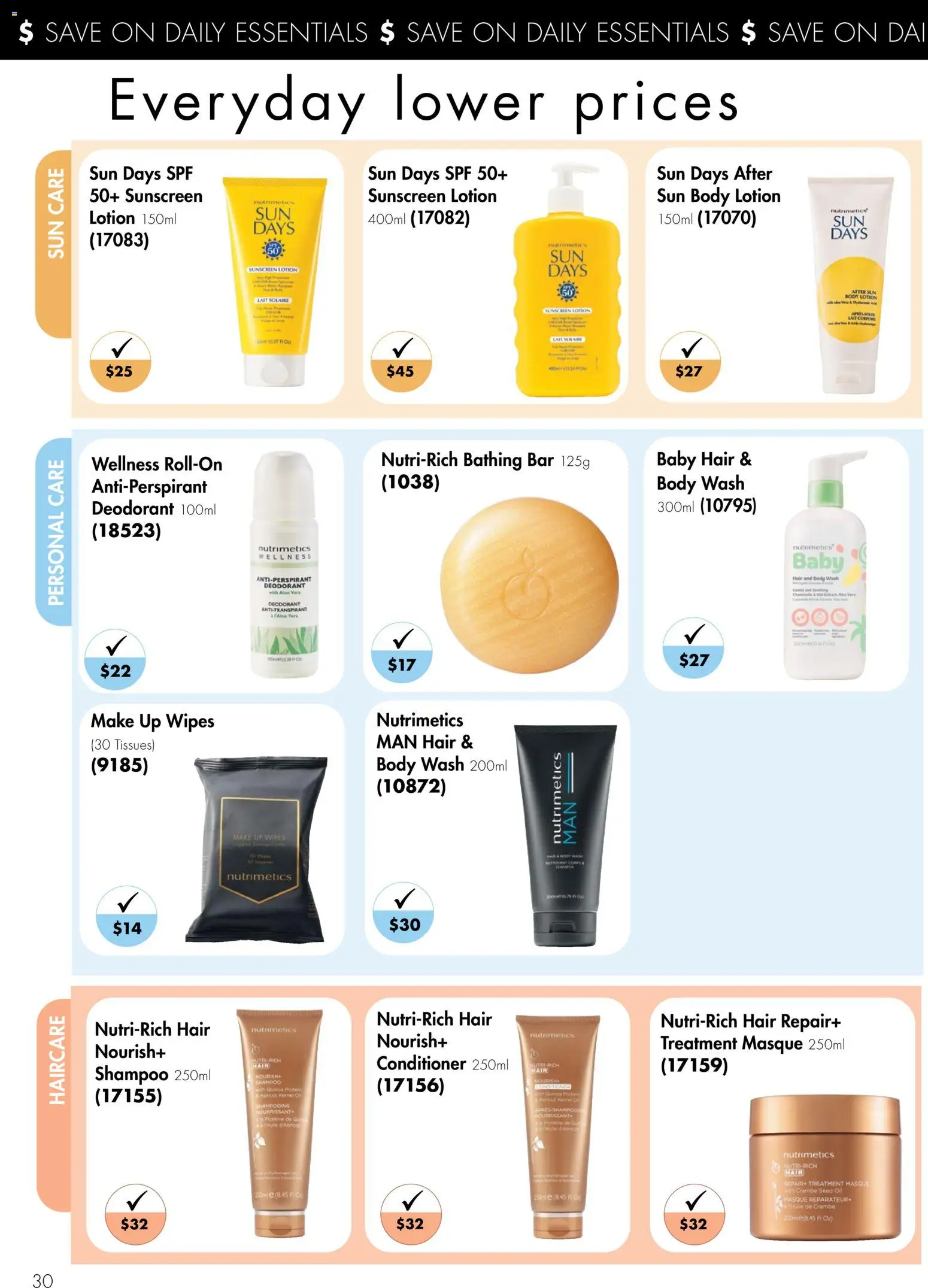 Nutrimetics catalogue - valid from 16/08/2026 | Page: 30 | Products: Shampoo, Deodorant, Antiperspirant, Treatment