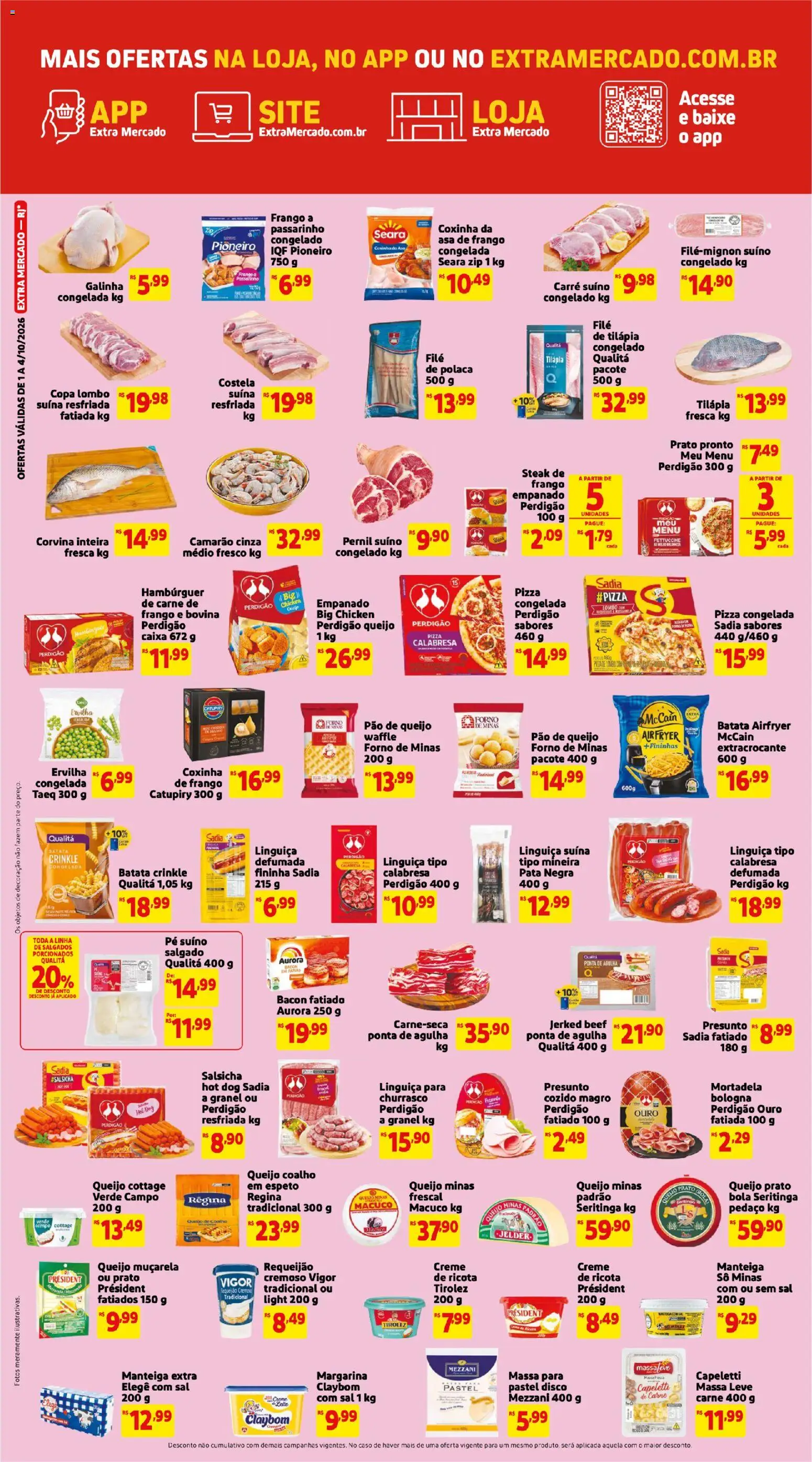 Extra Folheto - válido de 01/10/2026 | Página: 2 | Produtos: Asa de frango, Presunto, Muçarela, Pão de queijo