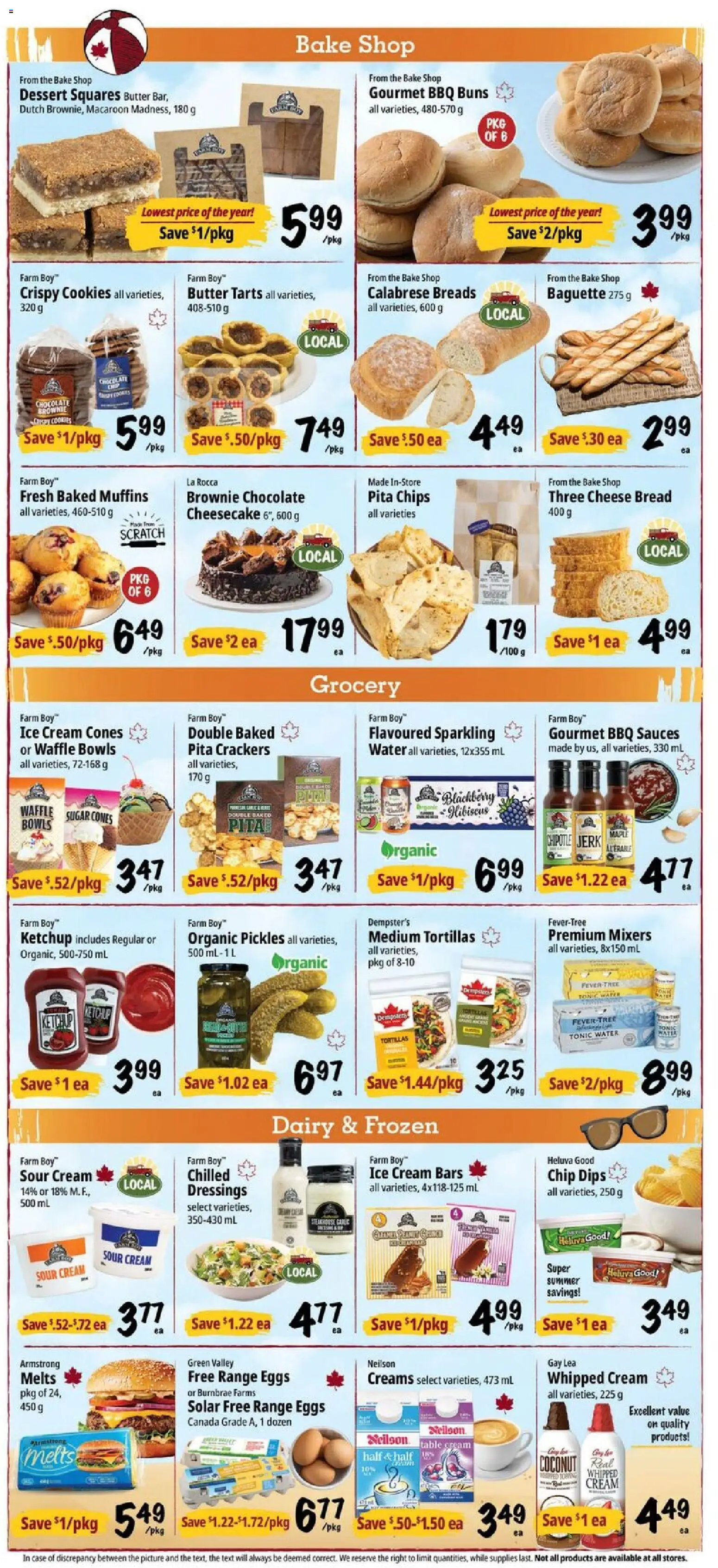 Farm Boy flyer valid from Sep 3, 2026 | Page: 3 | Products: Sour cream, Baguette, Table, Butter