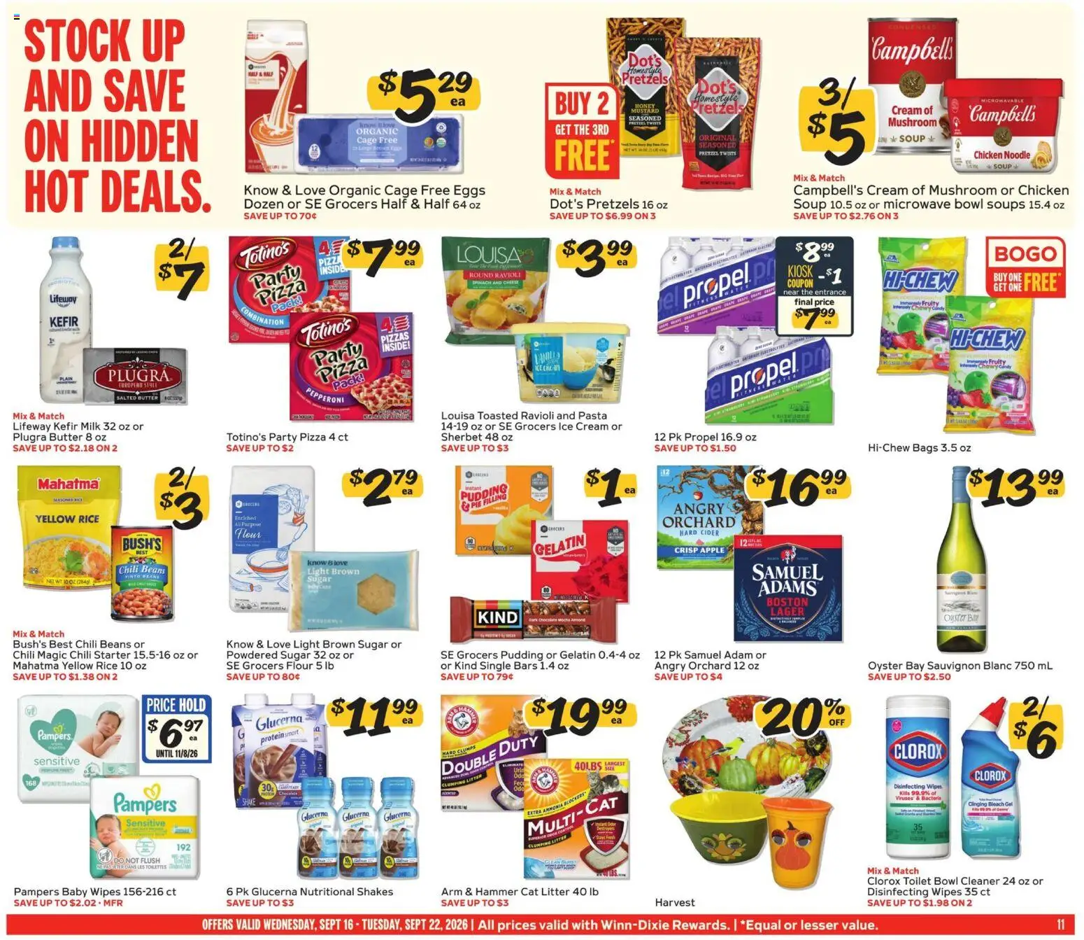 Winn Dixie Weekly Ad - valid from 09/16/2026 | Page: 11 | Products: Spinach, Kefir, Kefir milk, Flour