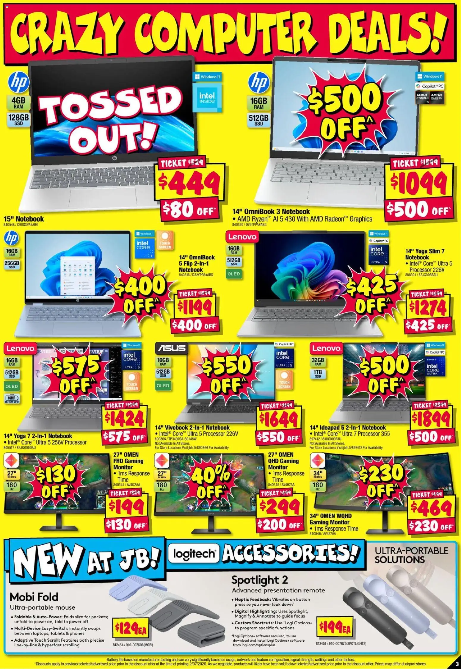 JB Hi-Fi catalogue - valid from 16/07/2026 | Page: 3 | Products: Battery, Accessories, Notebook, Press