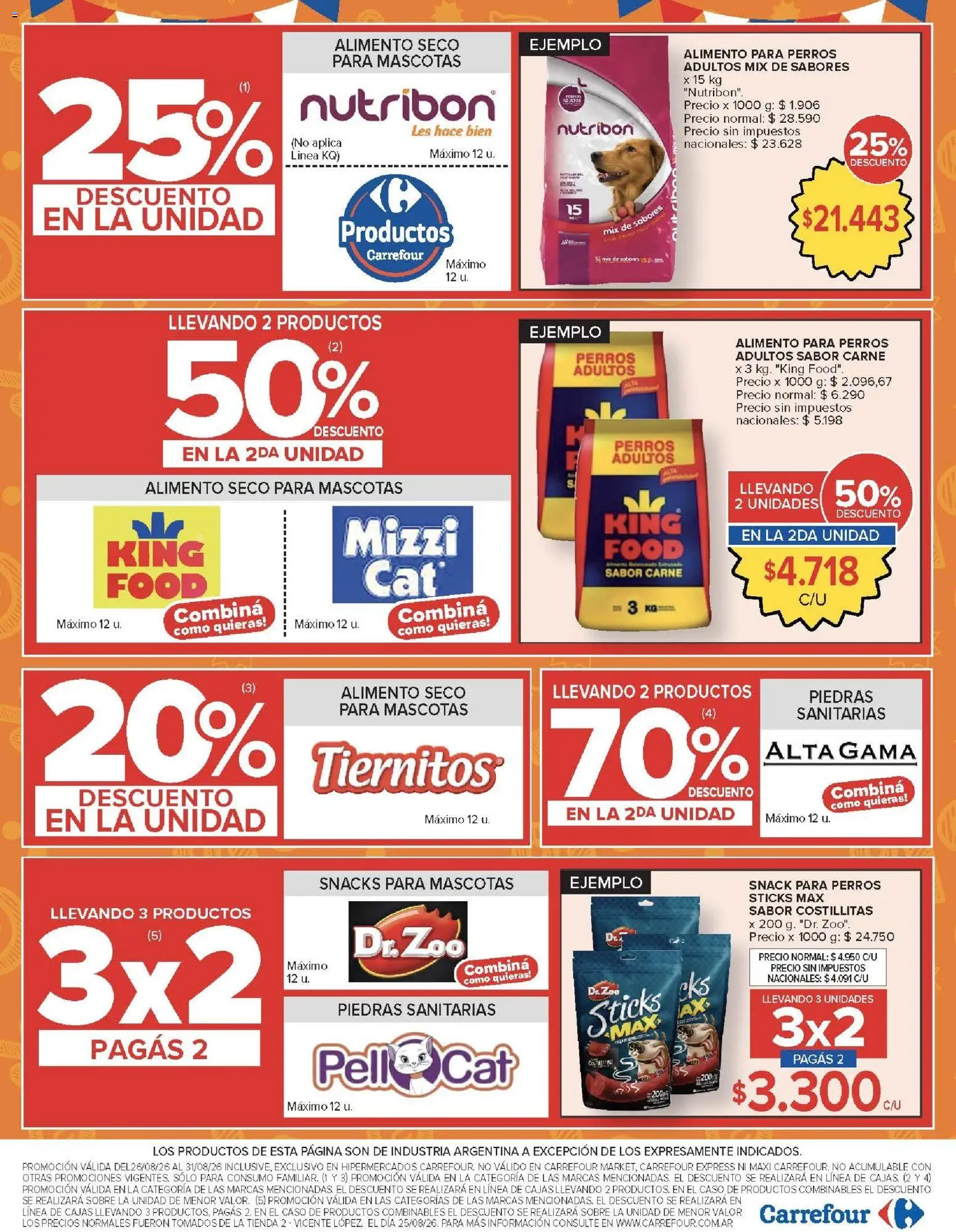 Carrefour ofertas │ válido desde el 26/08/2026 | Página: 21 | Productos: Sobre, Carne, Alimento para perros, Snacks