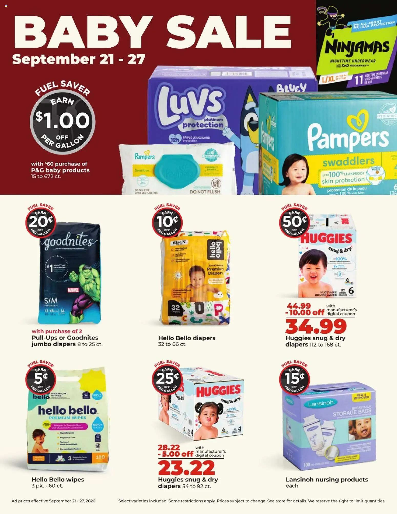 HyVee Weekly Ad - valid from 09/21/2026 | Page: 39 | Products: Diapers, Fragrance, Couches, Underwear