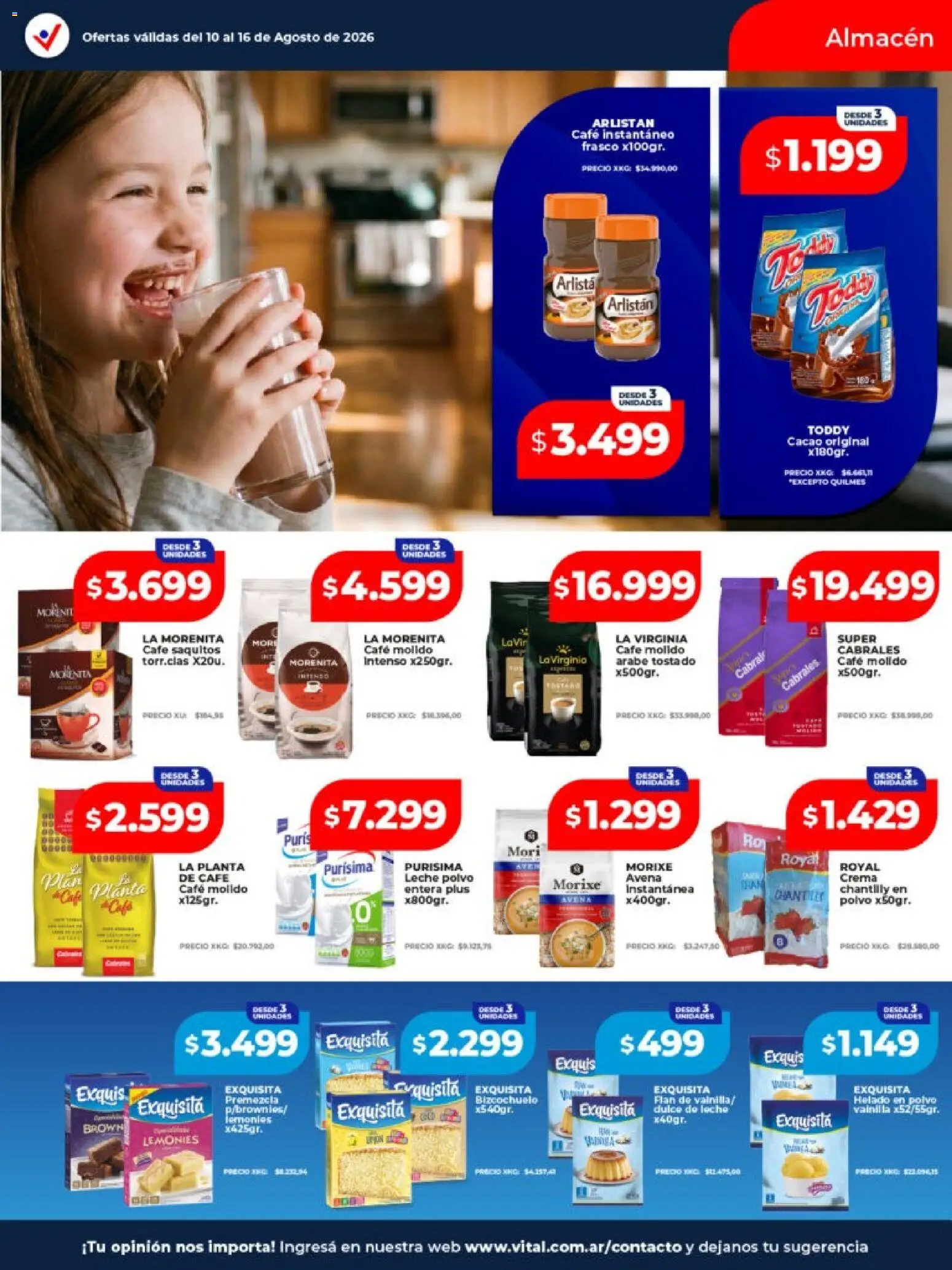 Vital - Ofertas San Justo │ válido desde el 10/08/2026 | Página: 18 | Productos: Dulce de leche, Avena, Café molido, Planta
