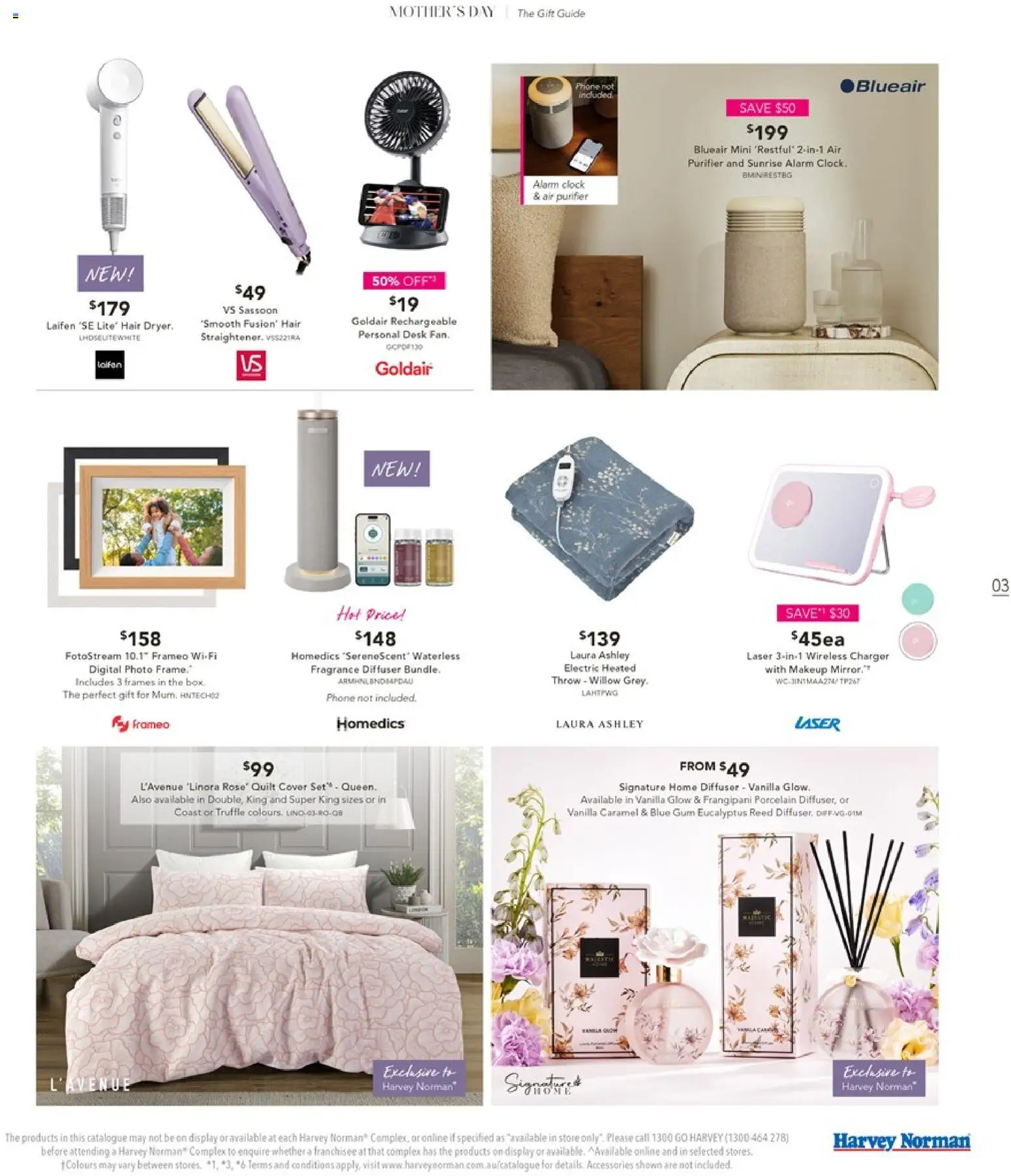 Harvey Norman catalogue - valid from 01.05.2026 | Page: 3 | Products: Makeup, Clock, Phone, Air purifier