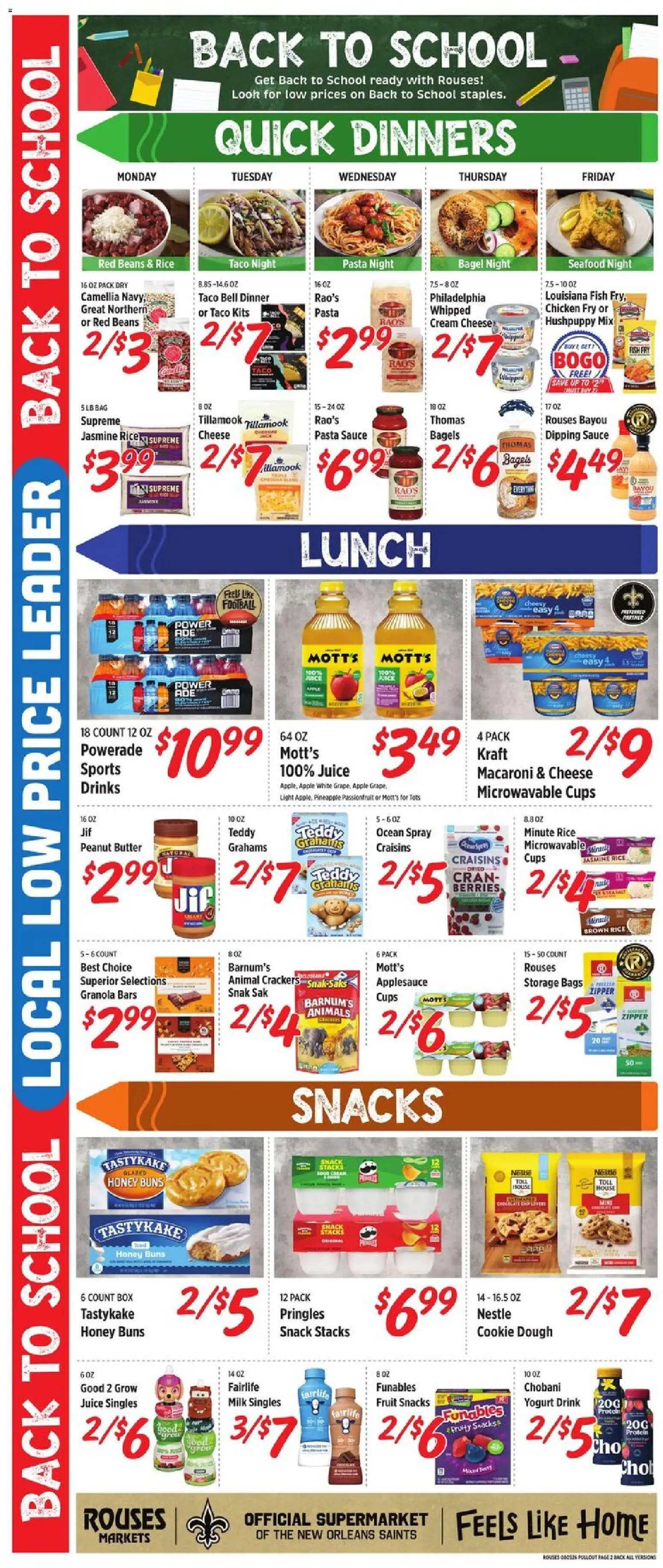 Rouses Weekly Ad - AL - valid from 08/05/2026 | Page: 5 | Products: Juice, Pasta, Seafood, Bag